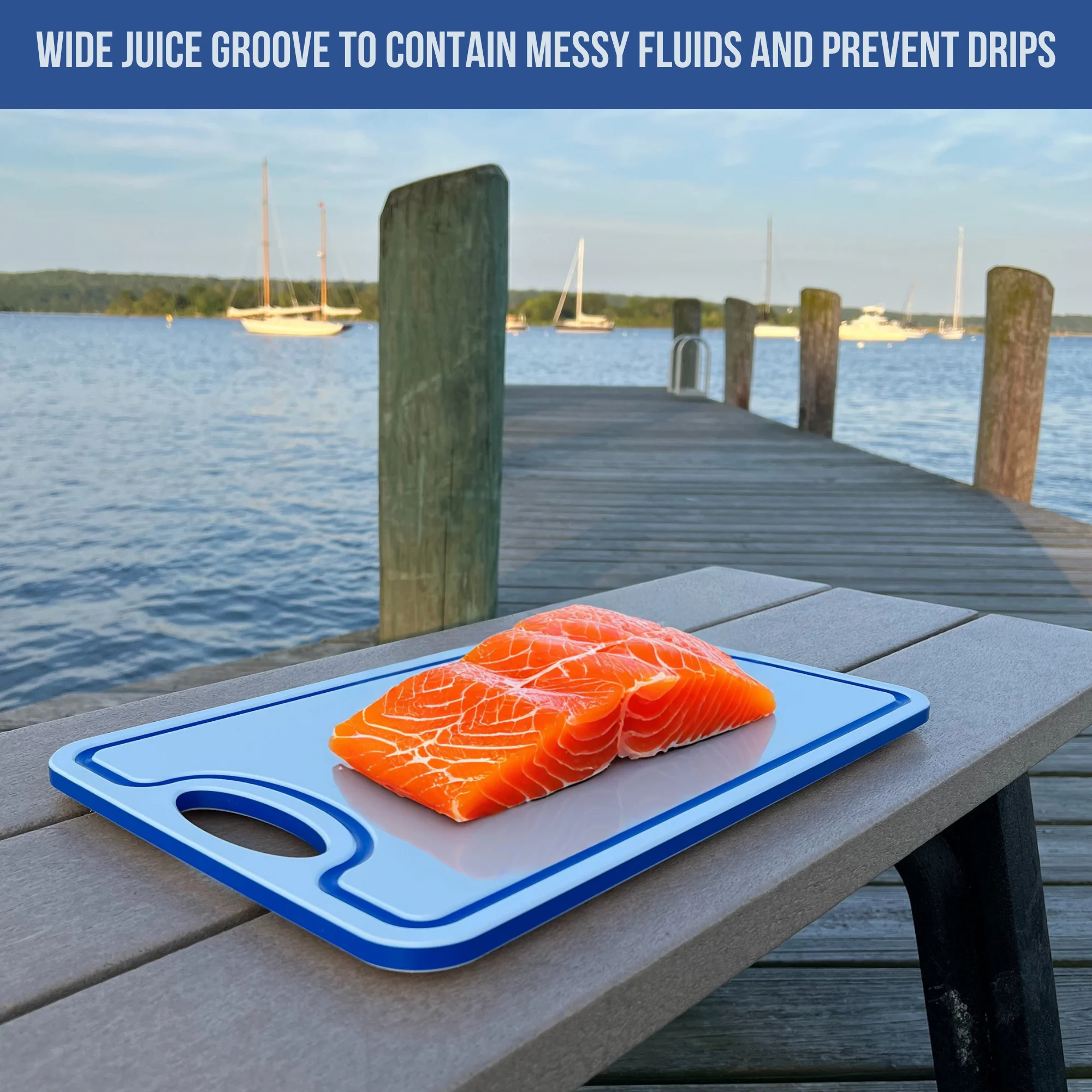 Made in the USA | Premium Cutting Board | Textured 1/2 inch HDPE UV Protected | Non-Skid or Mark Rubber Feet | Great for Boats & any Counter-top - Image 4