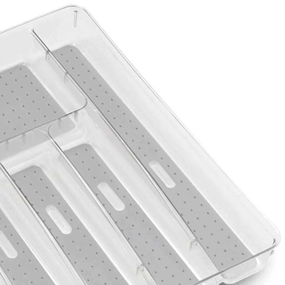 MadeSmart Clear Large Kitchen Silverware Tray Drawer Organizer, White (2 Pack) - Image 6