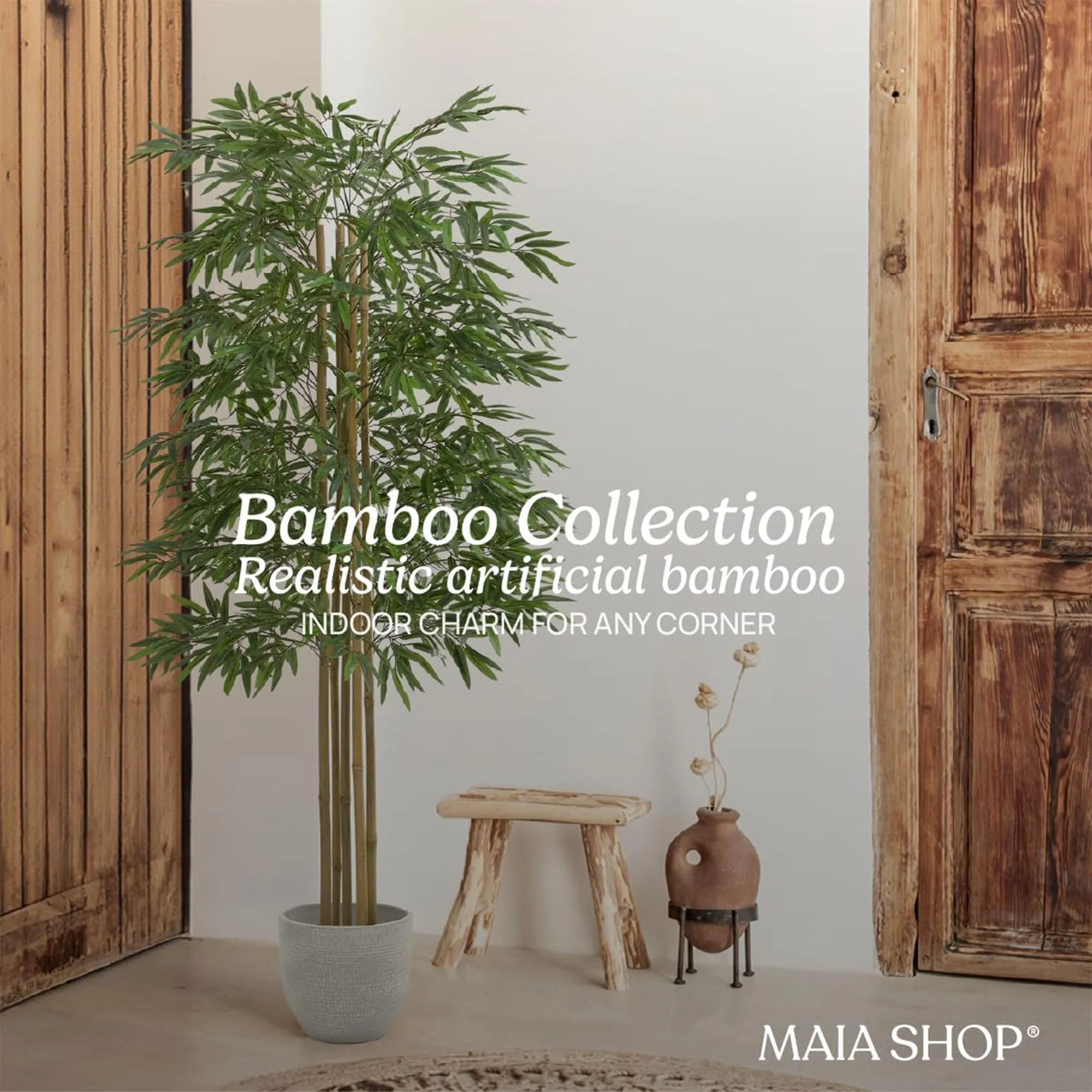 Maia Shop Artificial Bamboo Tree 6 Feet Tall Potted Home Decoration, 71 Inches - Image 2