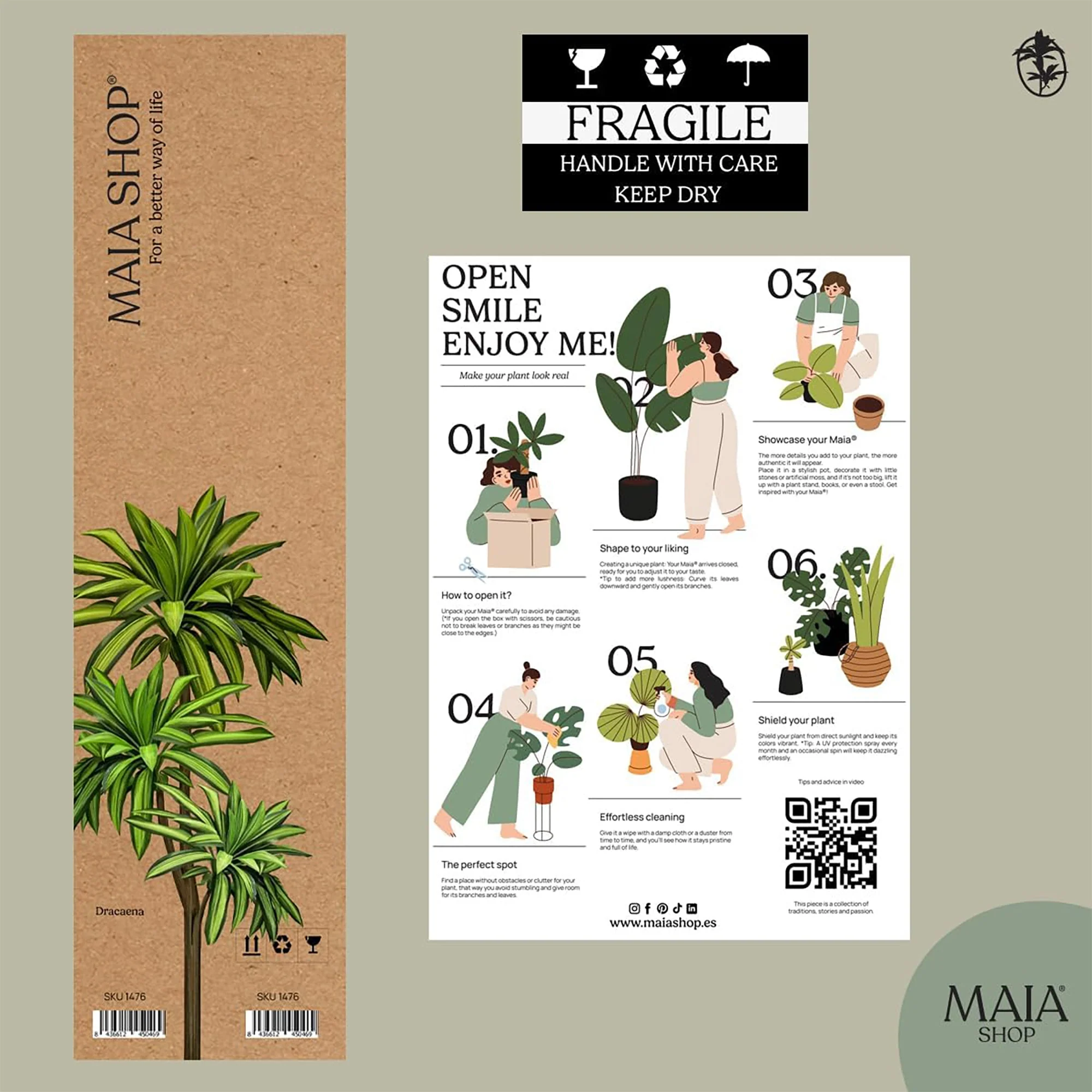 Maia Shop Artificial Dracaena Plant 3.5 Feet Tall Tropical Palm Tree, 41 inches - Image 3