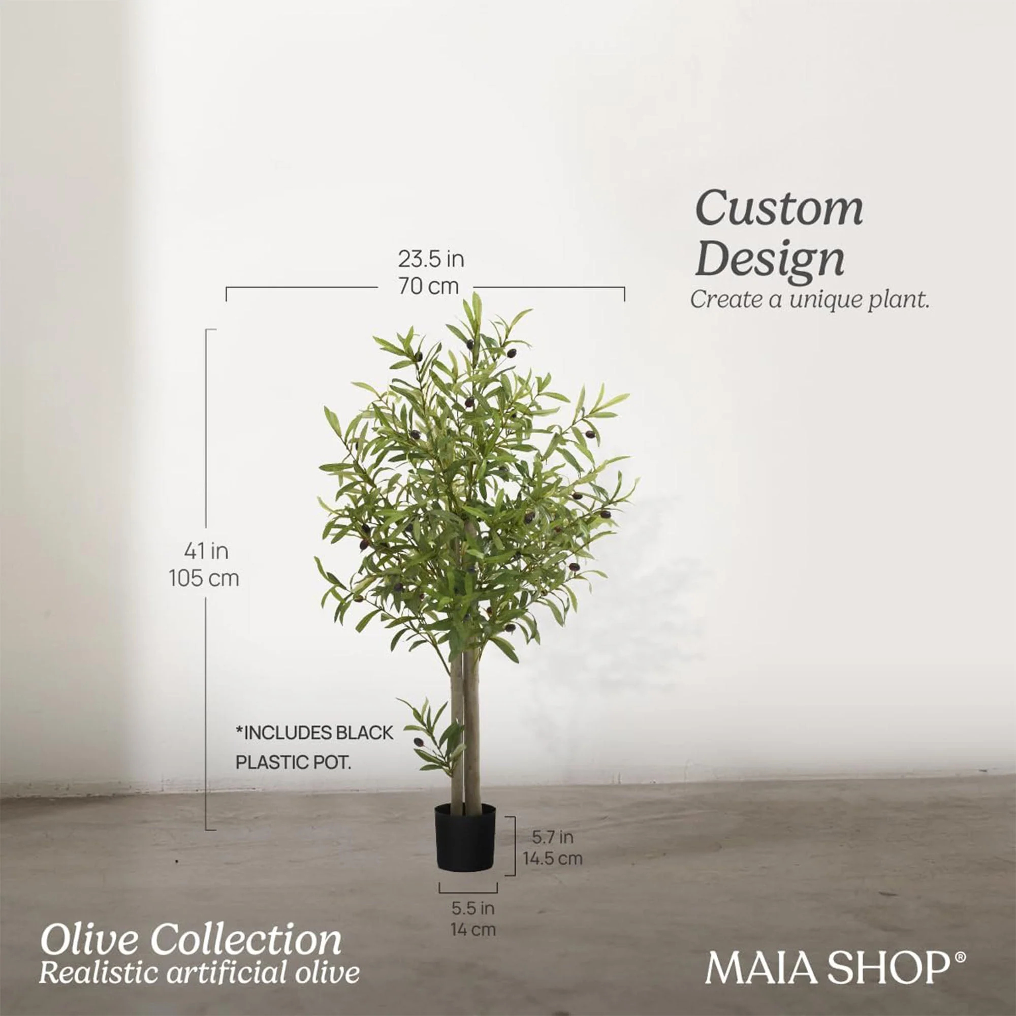 Maia Shop Artificial Olive Tree 3.5 Feet Tall Potted Home Decoration, 41 Inches - Image 5