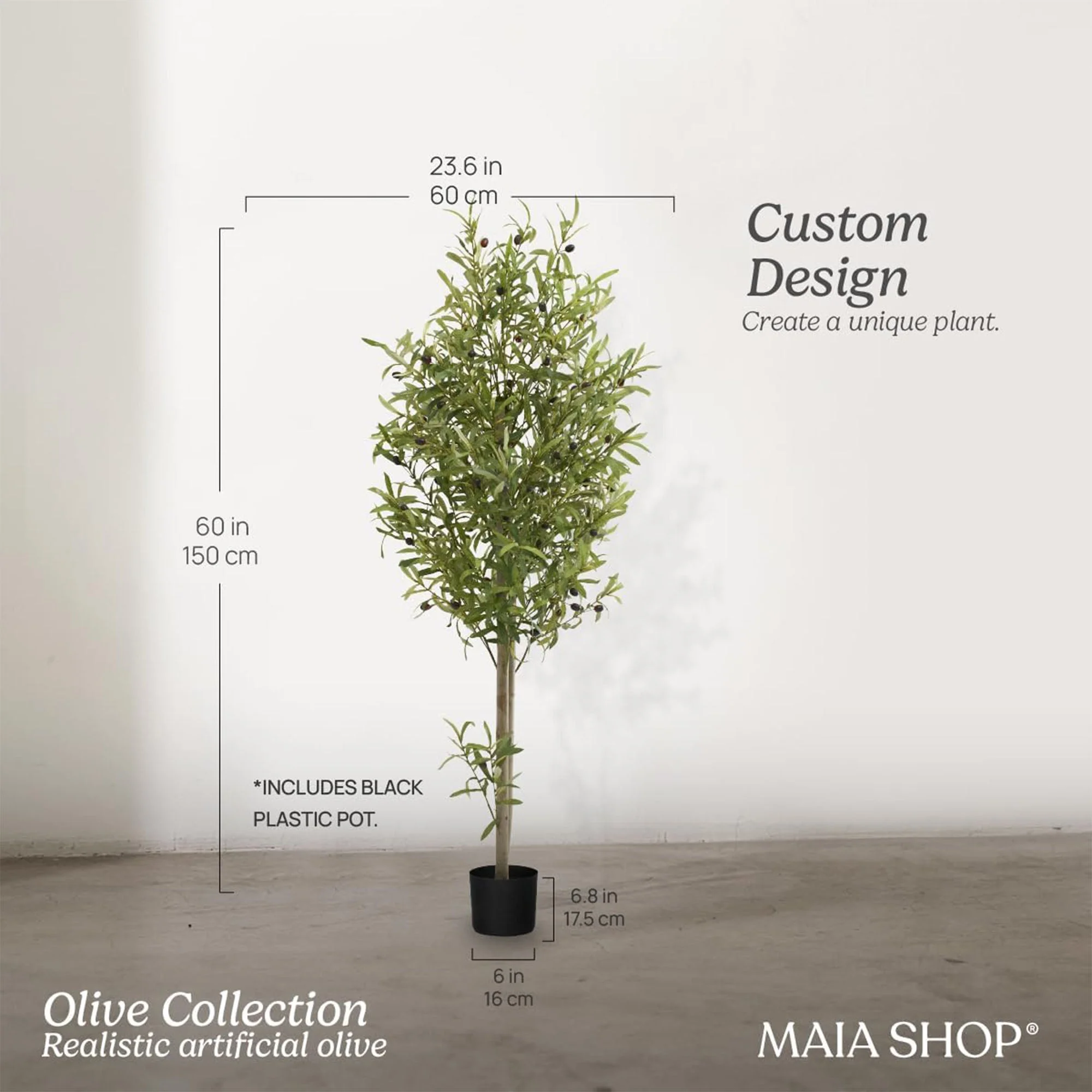 Maia Shop Artificial Olive Tree 5 Feet Tall Potted Home Decoration, 60 Inches - Image 6