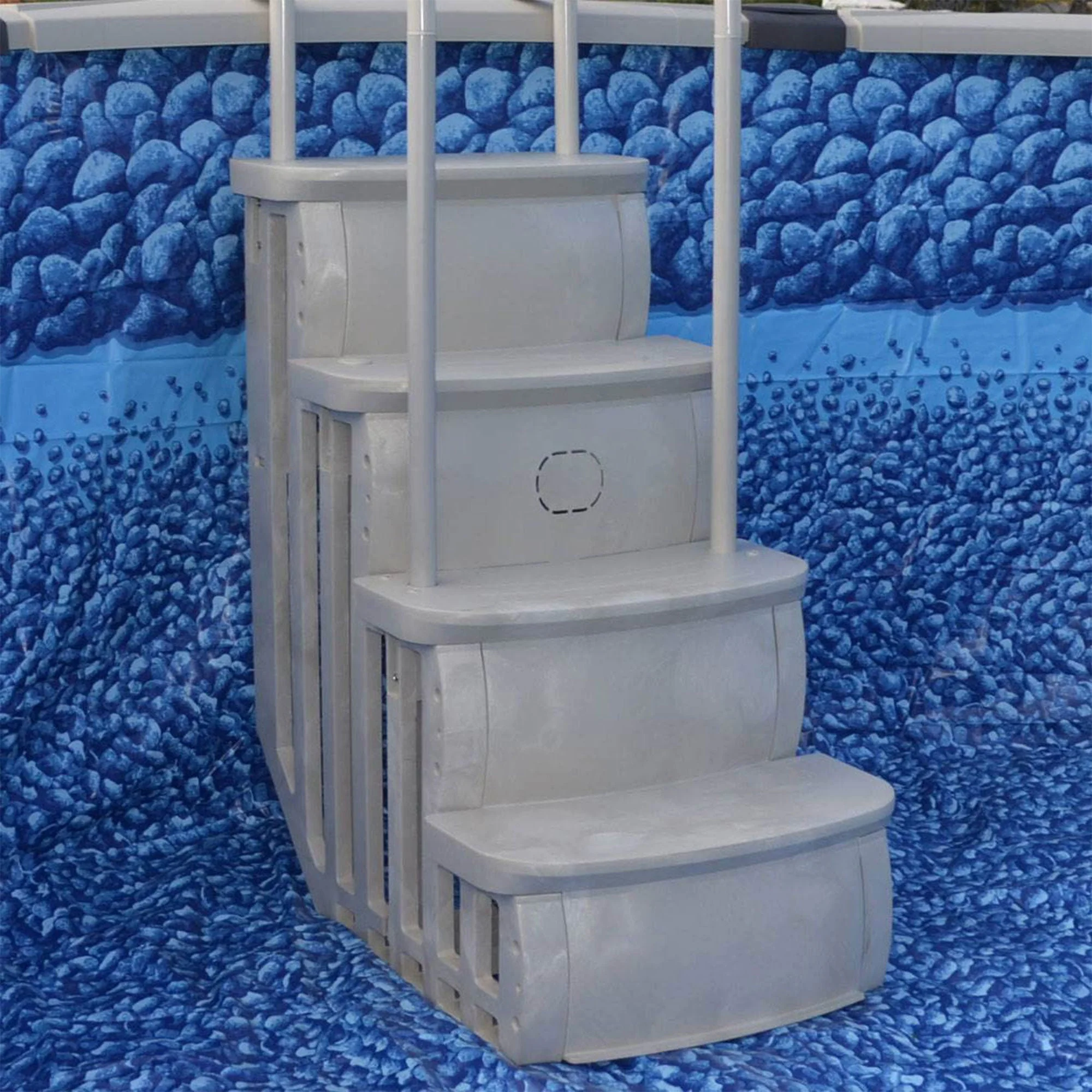 Main Access iStep Above Ground Pool Entry Steps Ladder w/ LED Light + 2 Weights - Image 7