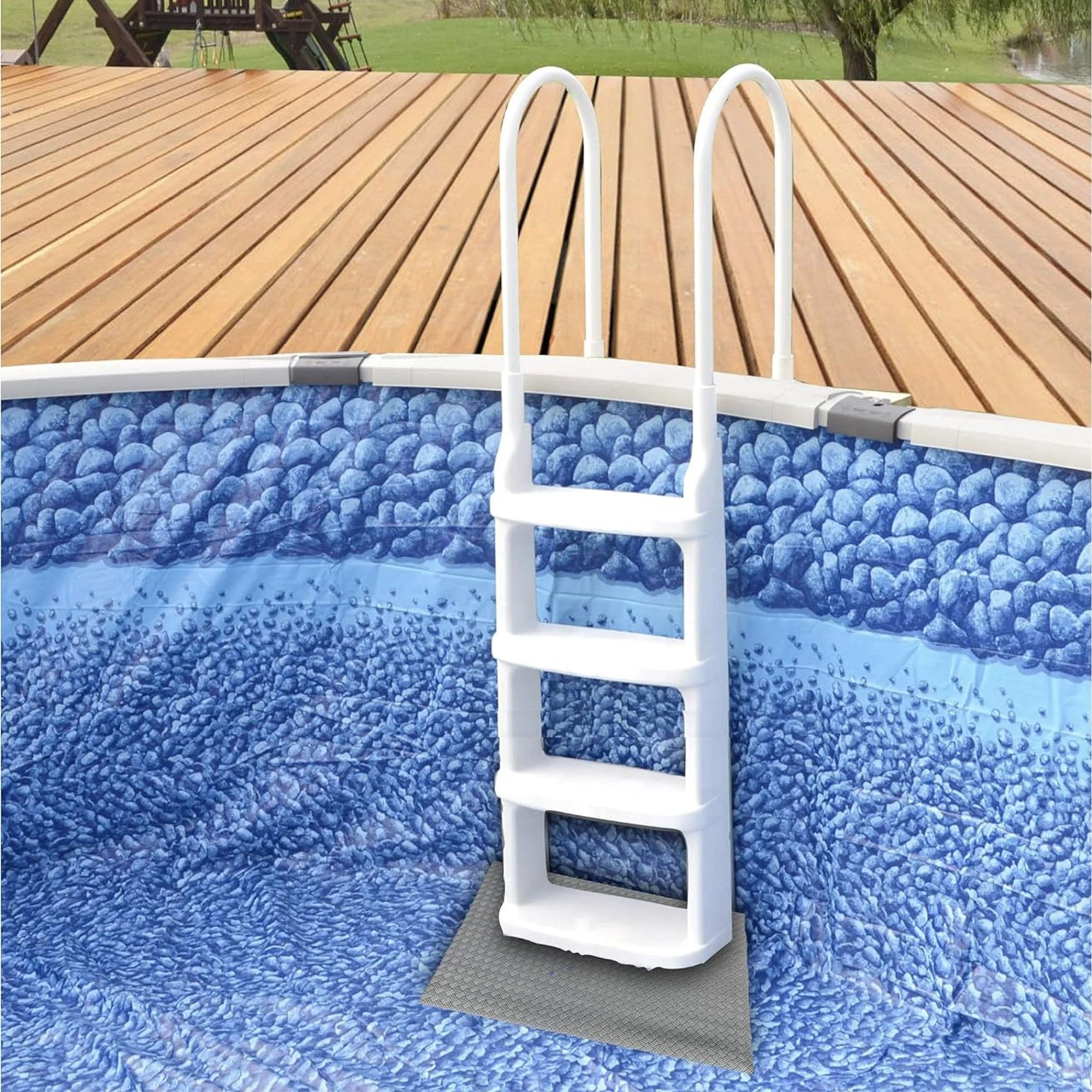 Main Access Large Pool Step Ladder, Gray + Main Access Swim Pool Ladder, Taupe - Image 7