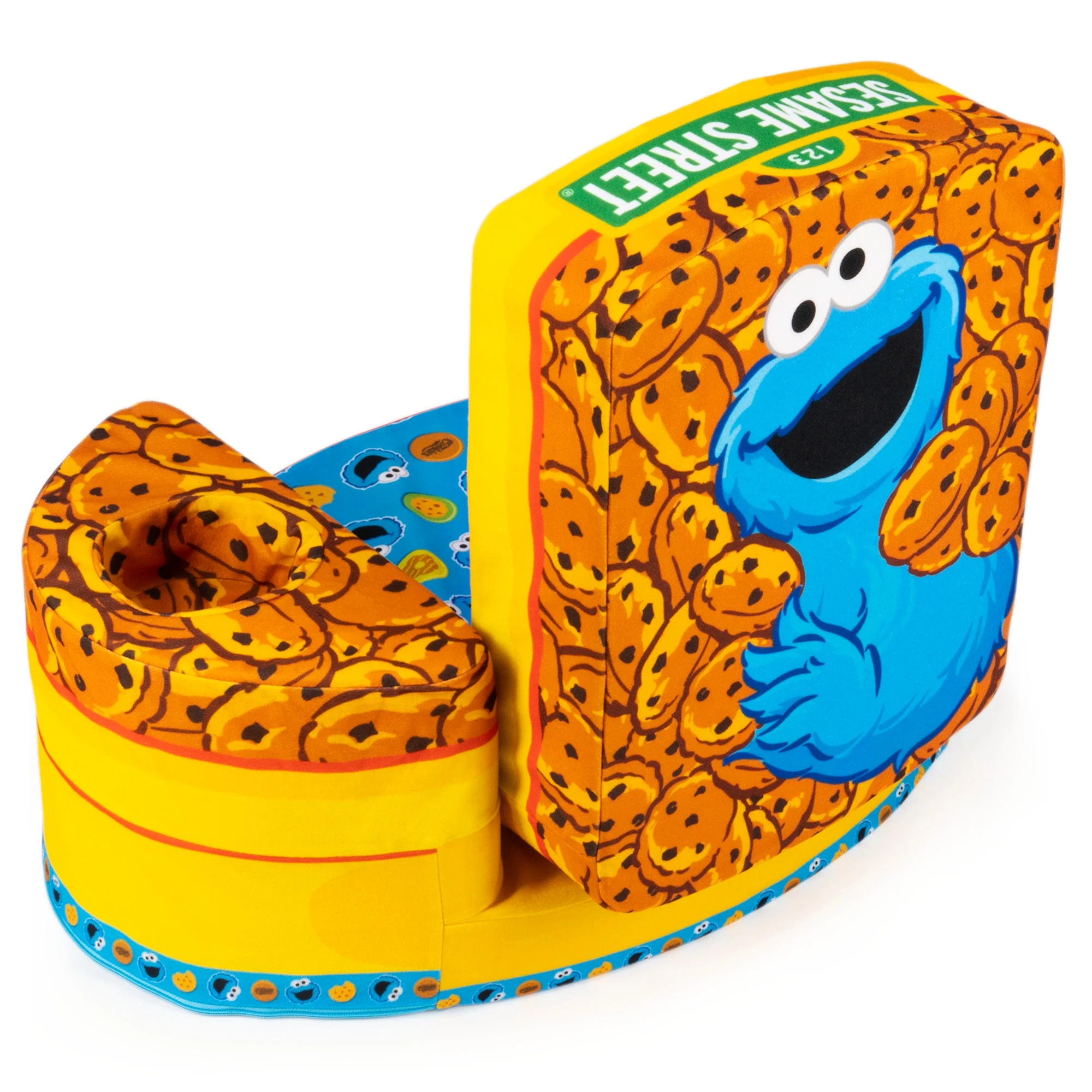 Marshmallow Furniture Flip-See-Do Comfy Foam Toddler Kid's Chair, Cookie Monster - Image 4