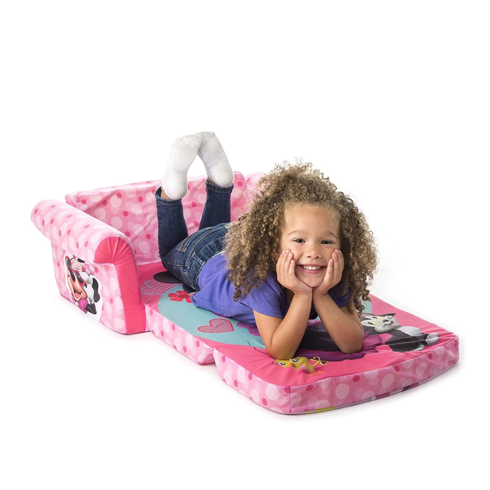 Marshmallow Furniture Kids 2-in-1 Flip Open Foam Compress Sofa Bed, Minnie Mouse - Image 4