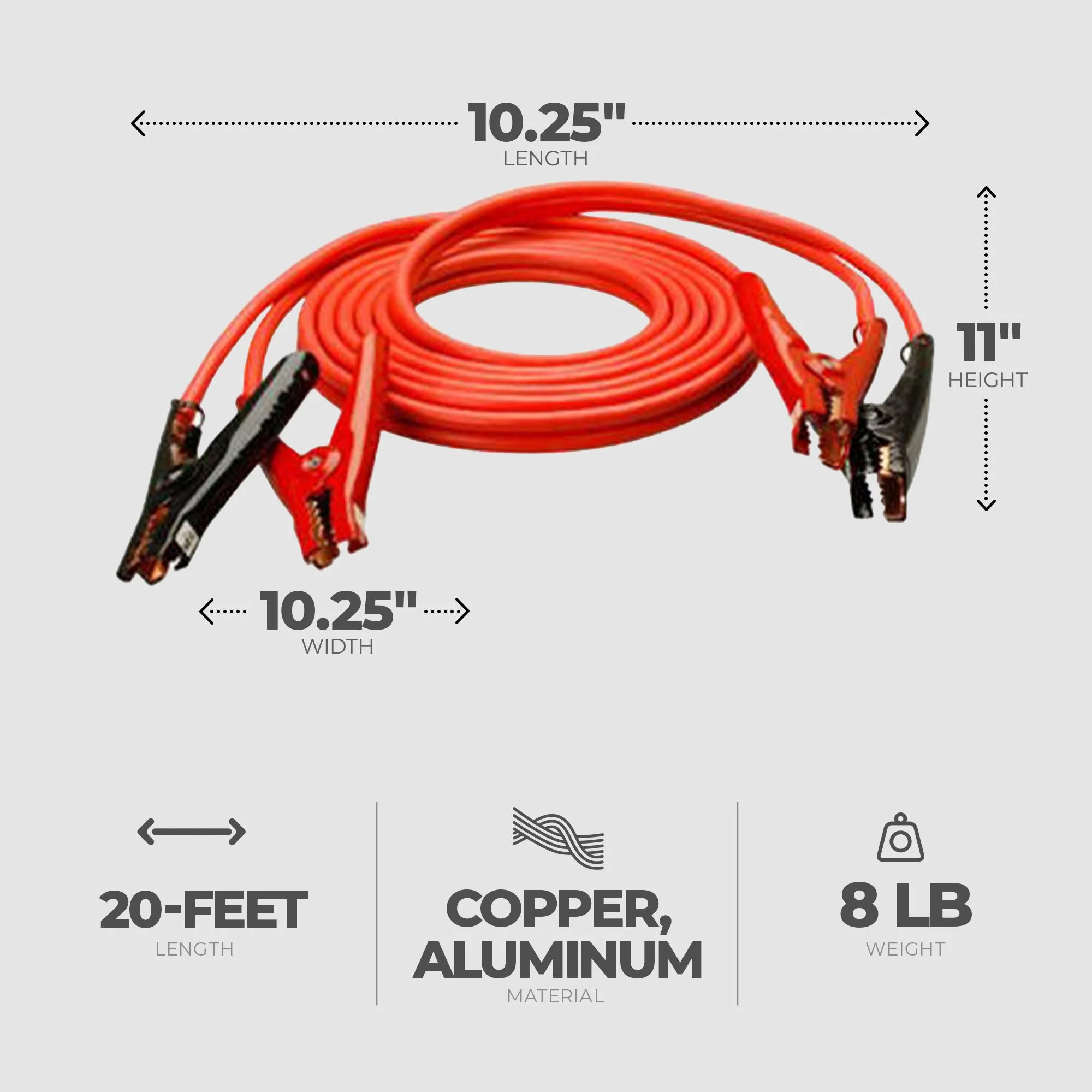 Master Mechanic 20 Feet 4 Gauge Booster Cable for Roadside Emergency Needs, Red - Image 2