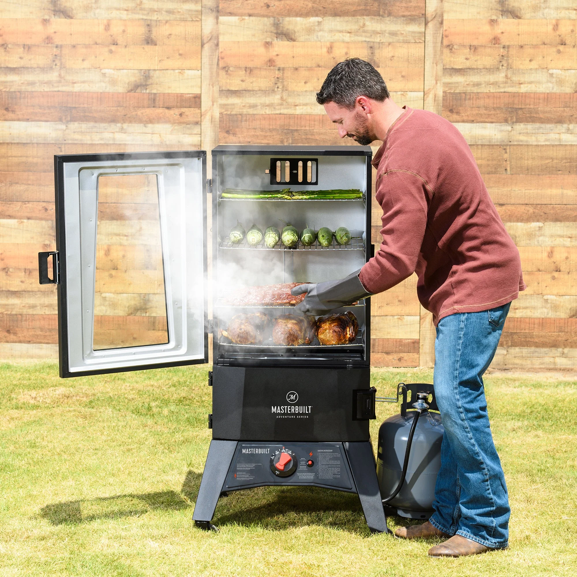 Masterbuilt Adventure Series MPS 340G ThermoTemp XL Propane Smoker, 50 Inch Tall - Image 3