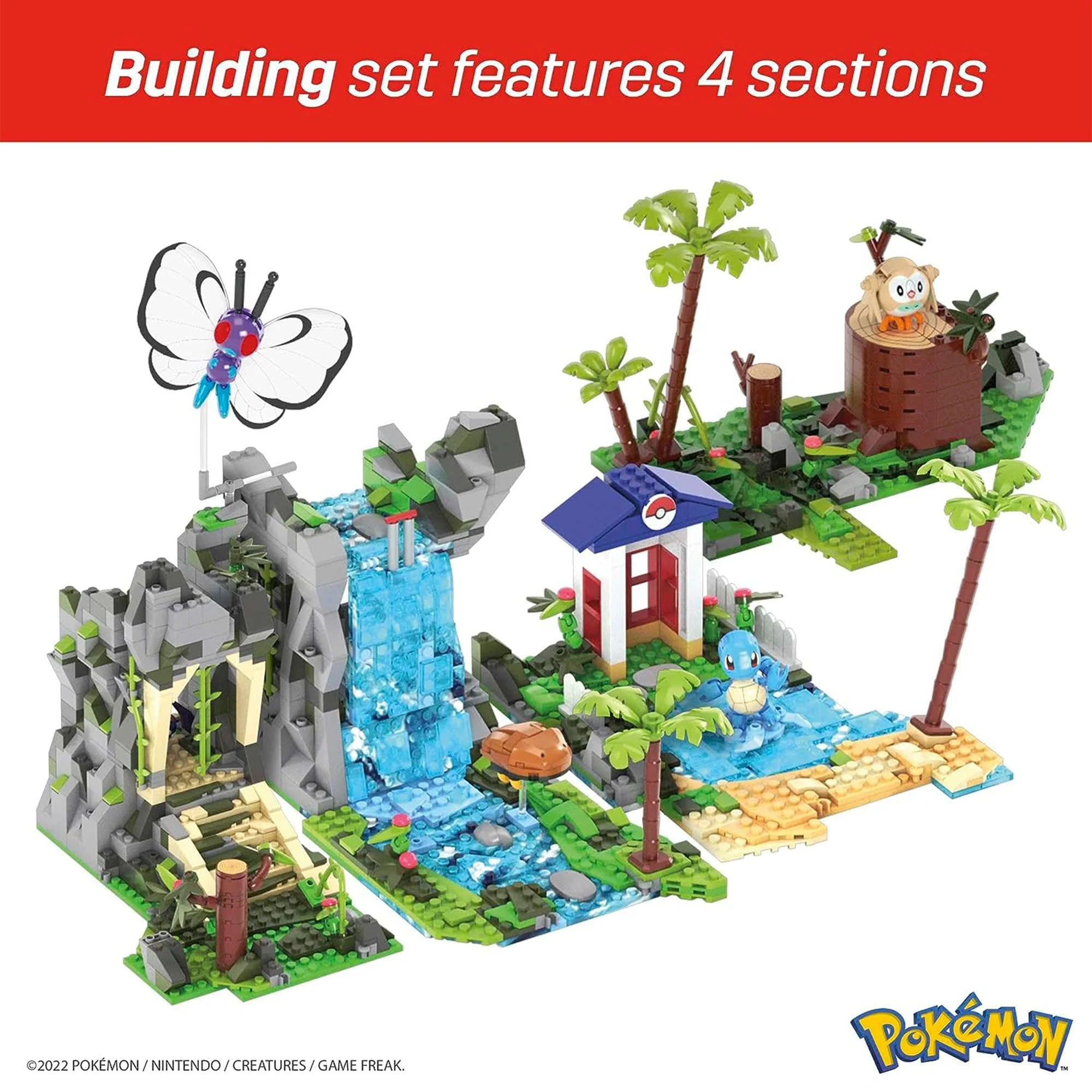 Mattel 1362 Piece Pokemon Building Jungle Voyage Toy Kit with 4 Action Figures - Image 5