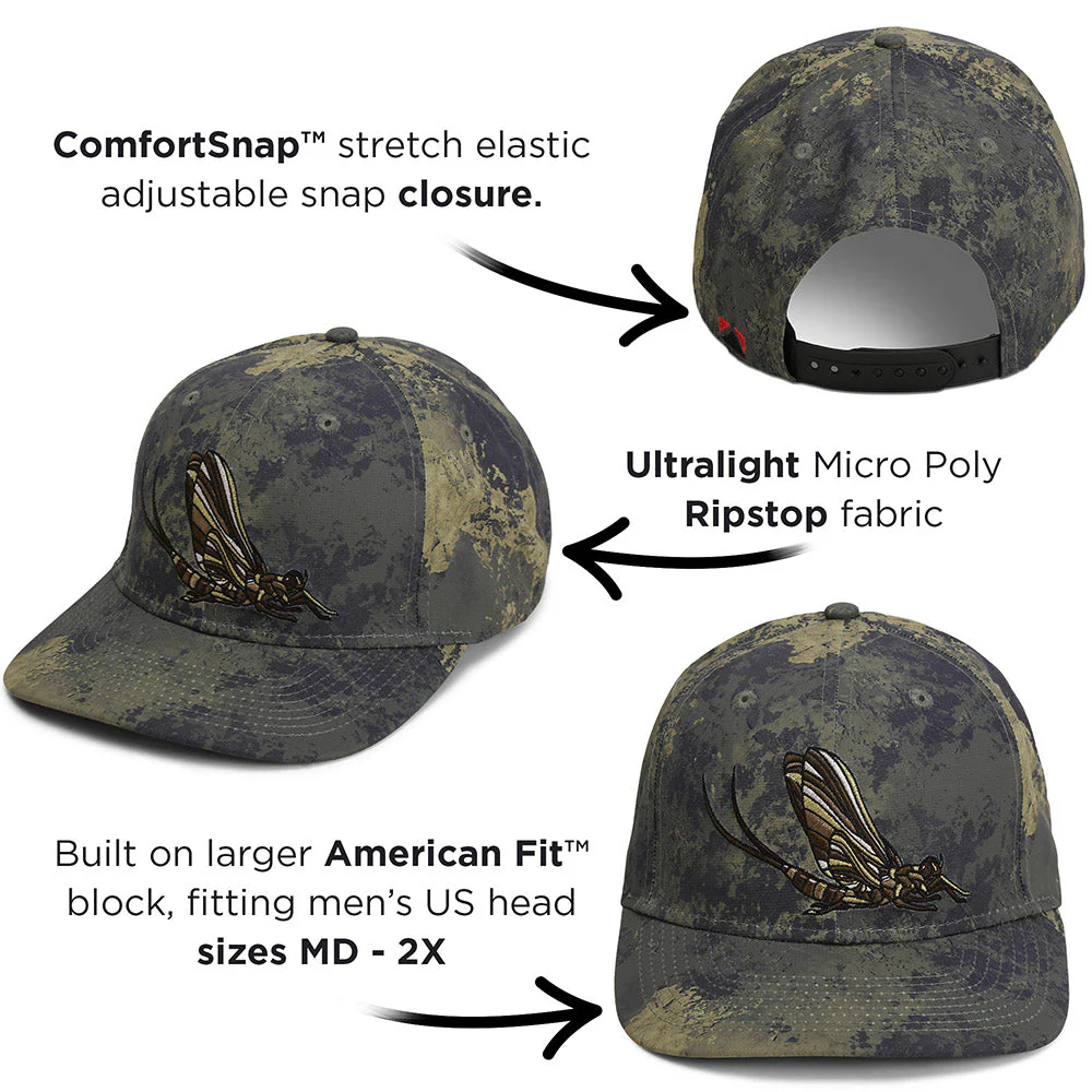 Mayfly Match the Hatch Fly Fishing 6-Panel Cap - Image 5
