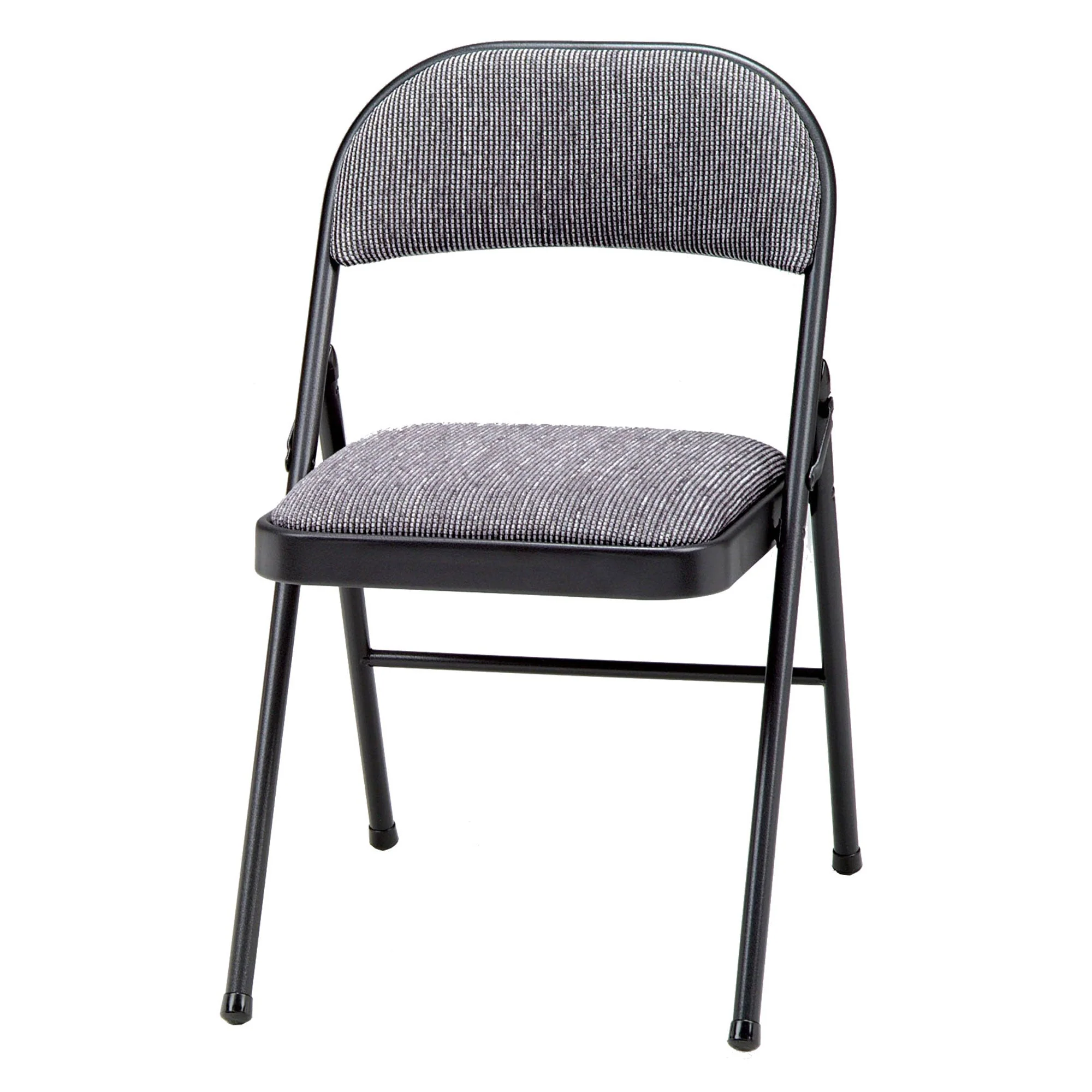 MECO Sudden Comfort Deluxe Mist Fabric Padded Folding Chair, Black (Set of 4) - Image 2