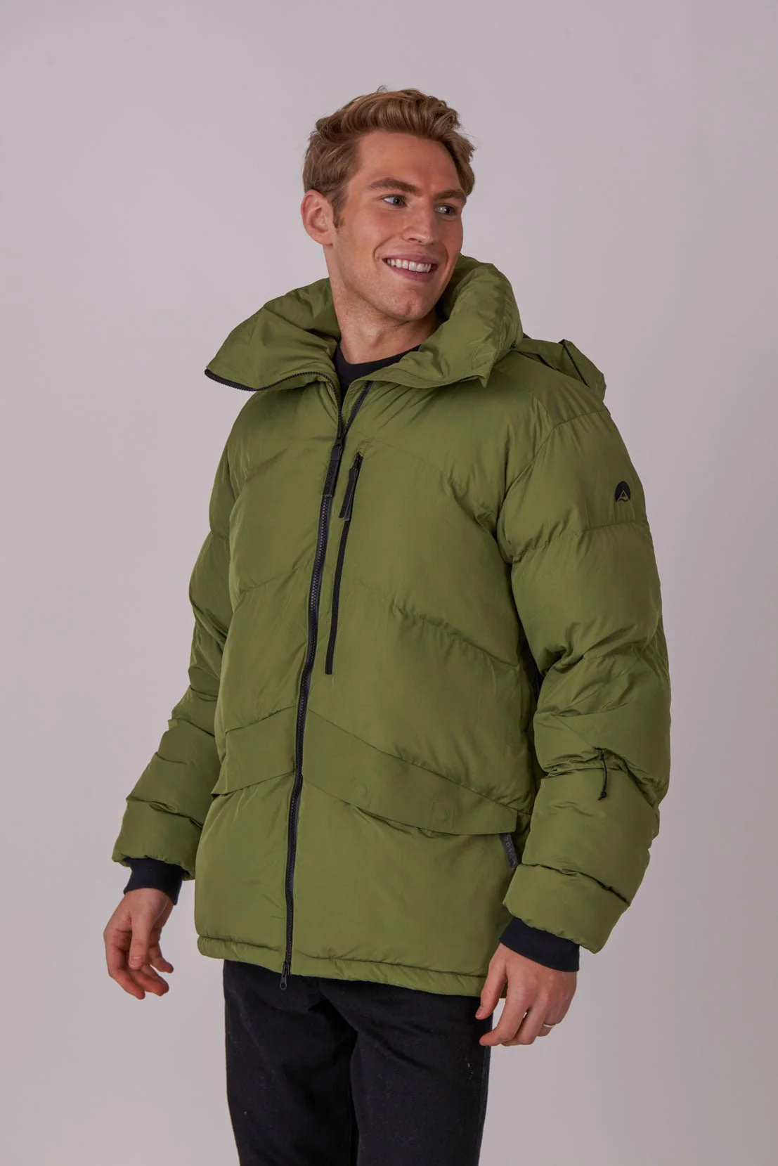 Men's Puffer Jacket Khaki - Image 6