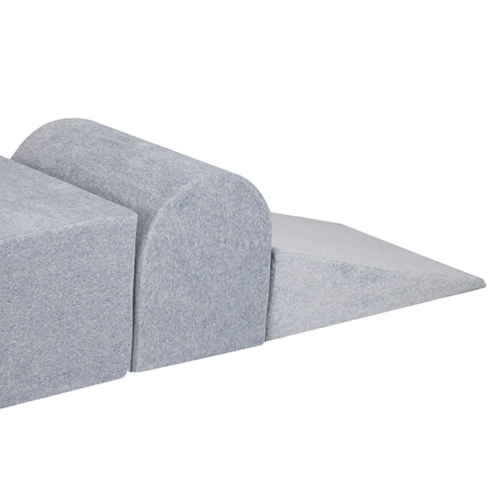 MeowBaby 3 Elements Soft Foam Climbing Blocks Playset with Velvet Cover, Gray - Image 6