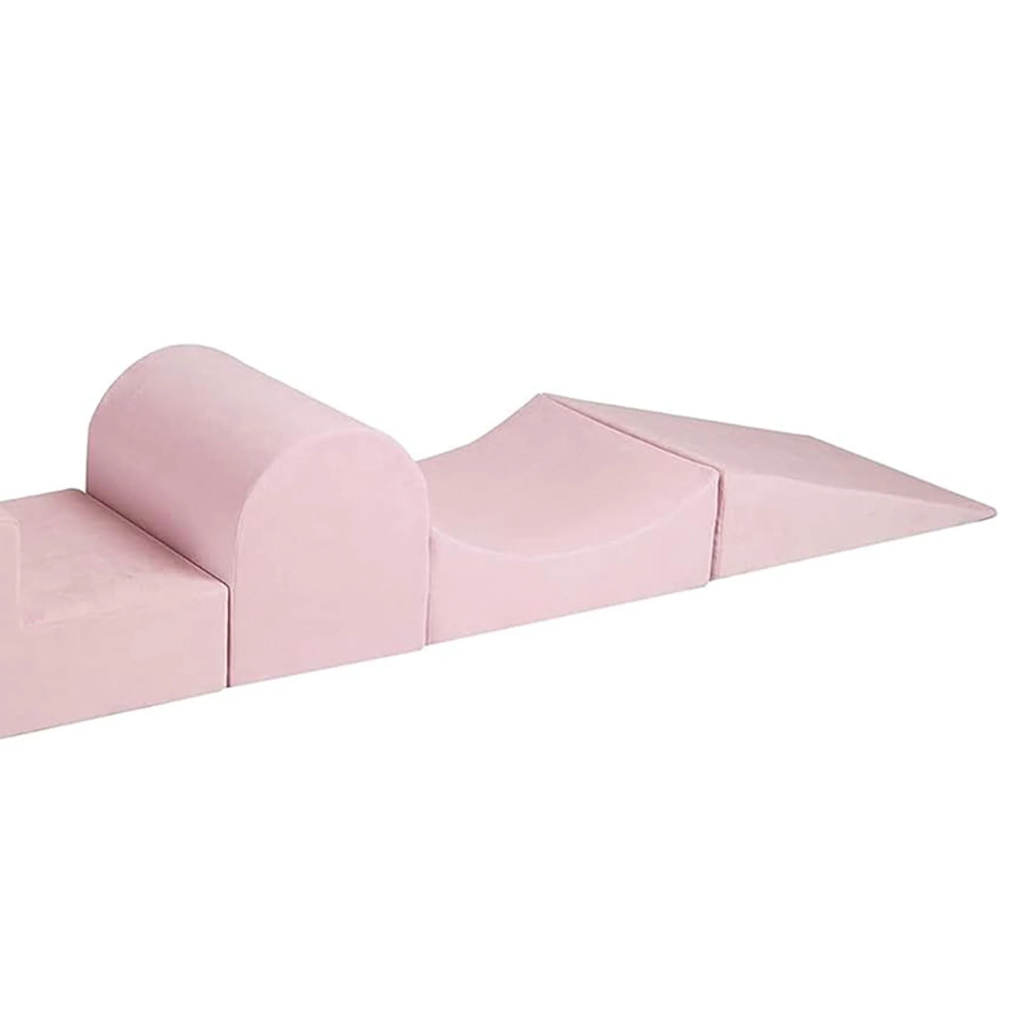 MeowBaby Round 4 Element Baby Foam Blocks Ball Pit with 100 Balls, Powder Pink - Image 8
