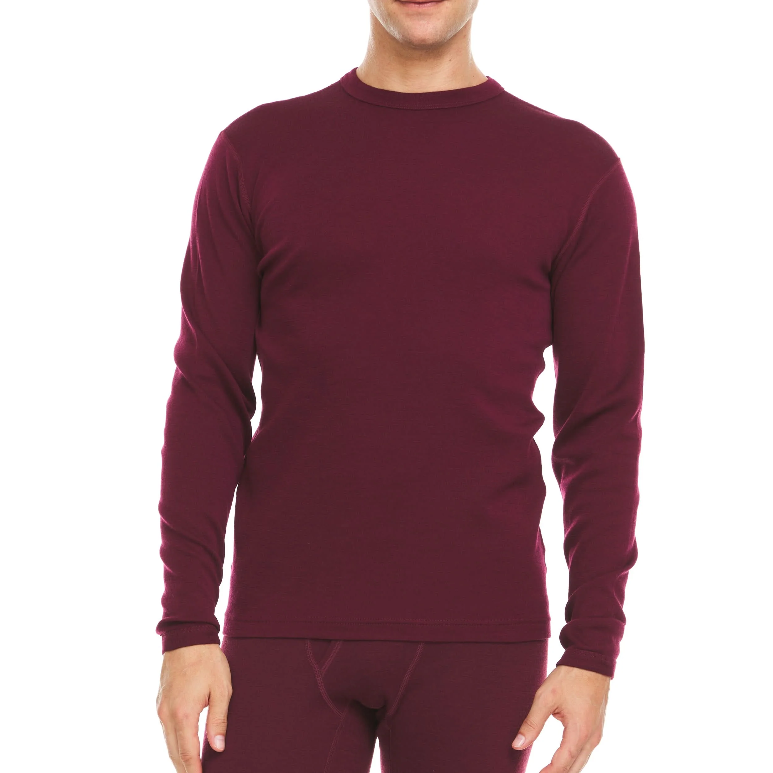 Men's Wool Thermal Top Midweight Base Layer - 100% Merino Wool - Image 7