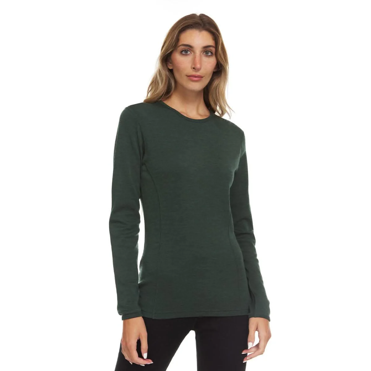 Midweight Women's Wool Crew Top -  100% Merino Wool - Image 7