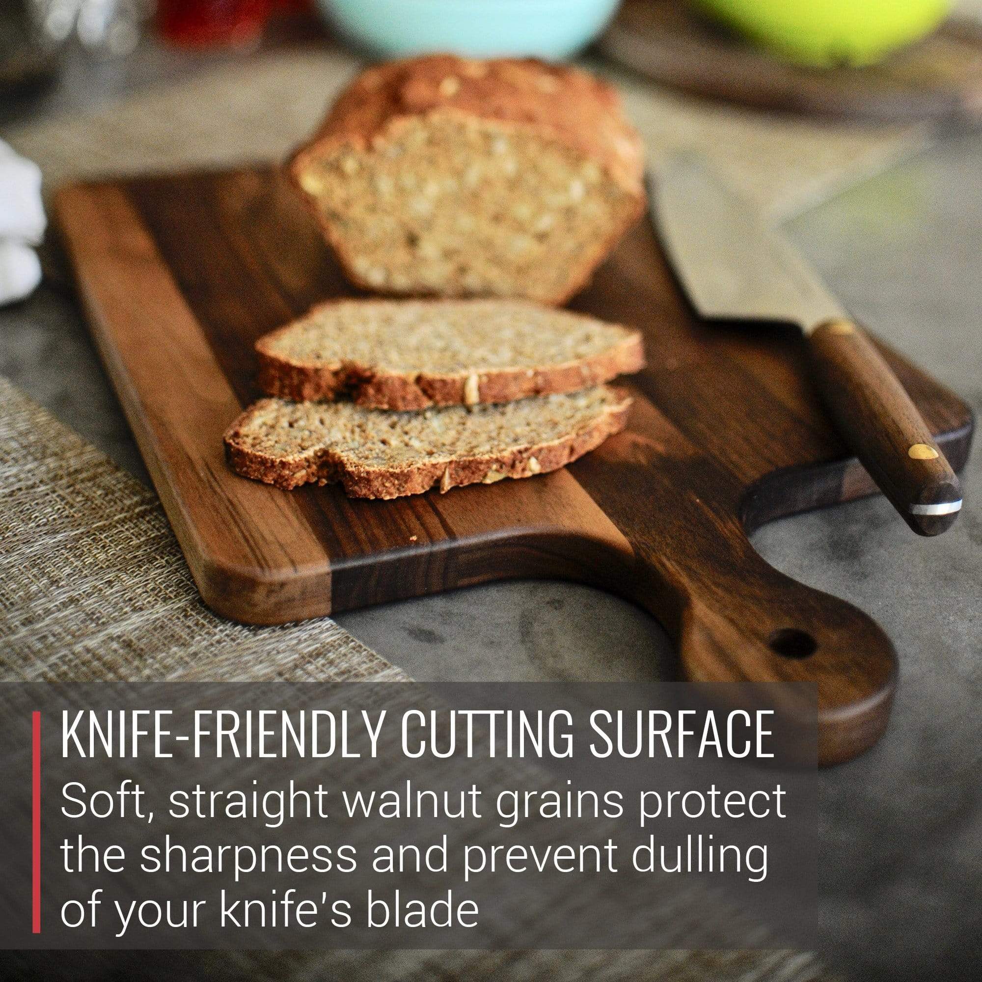 Mom's Cutting Board - 10 x 16 Walnut Cutting Board with Knob Handle - Image 3