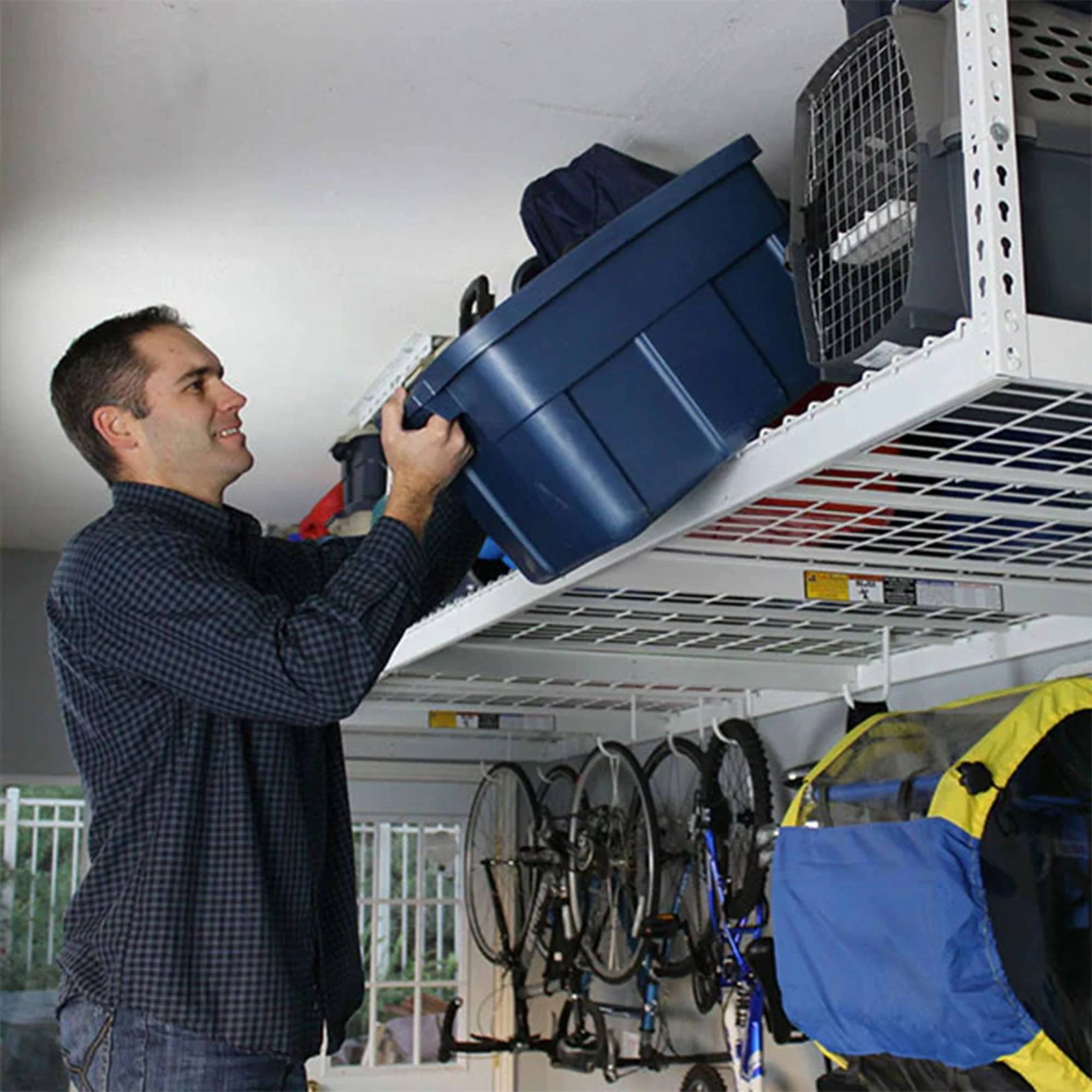 MonsterRax 4' x 8' Overhead Garage Storage Rack Holds Up to 500 Pounds, White - Image 7