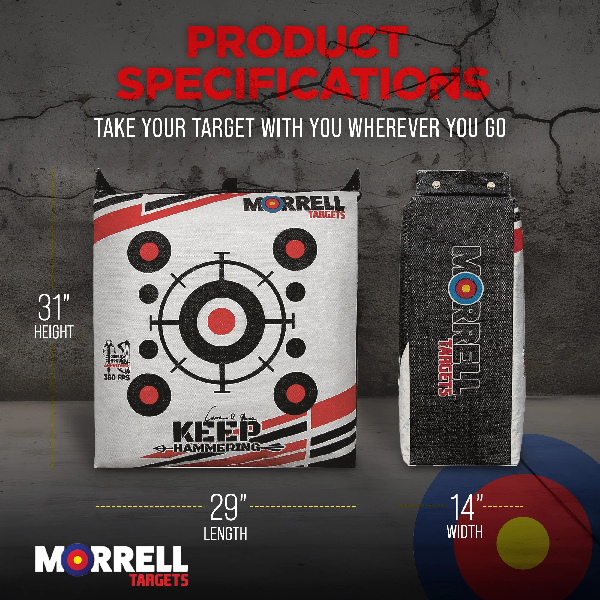 Morrell Outdoor Keep Hammering 54Lb Adult Field Point Archery Bag Target, 4 Pack - Image 3