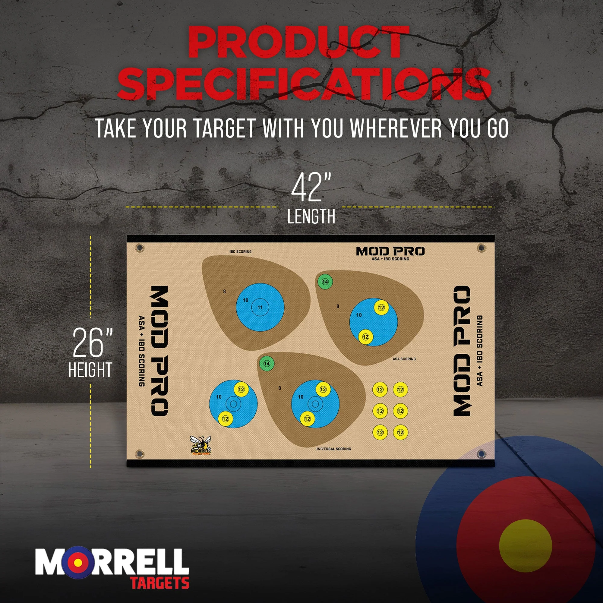 Morrell Yellow Jacket MOD Pro ASA & IBO Shooting Bullseyes with Scoring, 3 Pack - Image 3
