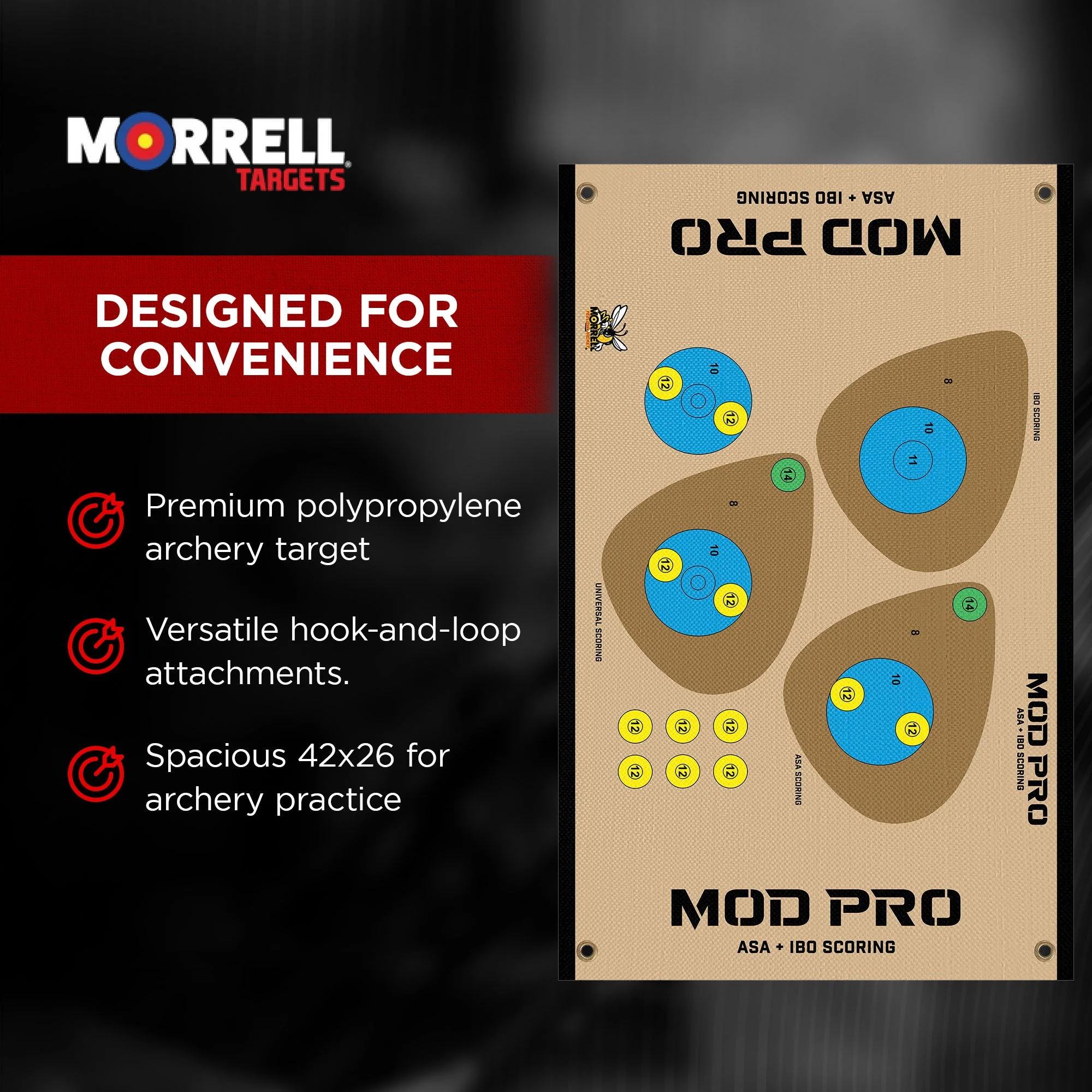 Morrell Yellow Jacket MOD Pro ASA & IBO Shooting Bullseyes with Scoring, 4 Pack - Image 5