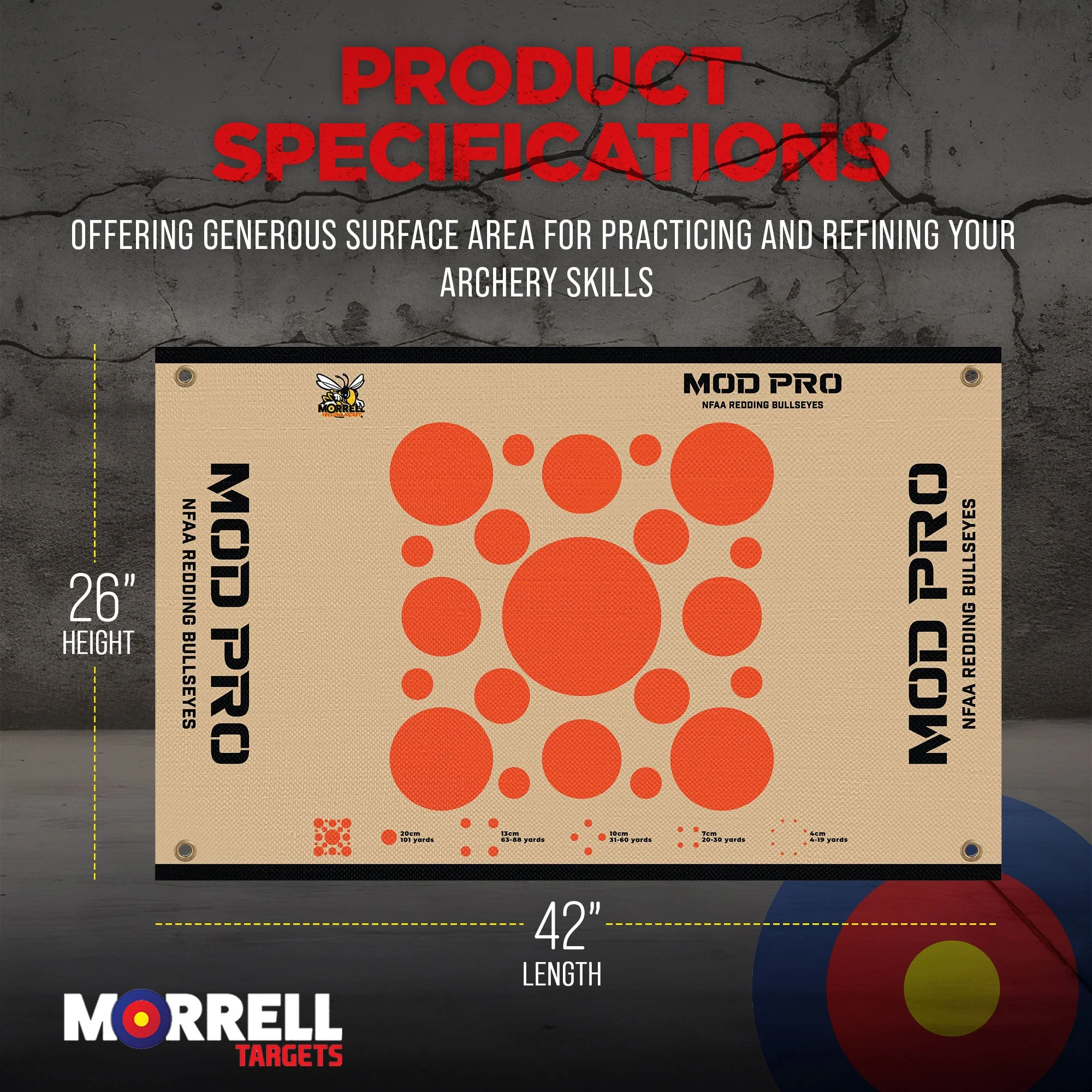 Morrell Yellow Jacket MOD Pro Redding NFAA Bullseyes Wrap w/ Hook & Loop, 3 Pack - Image 3
