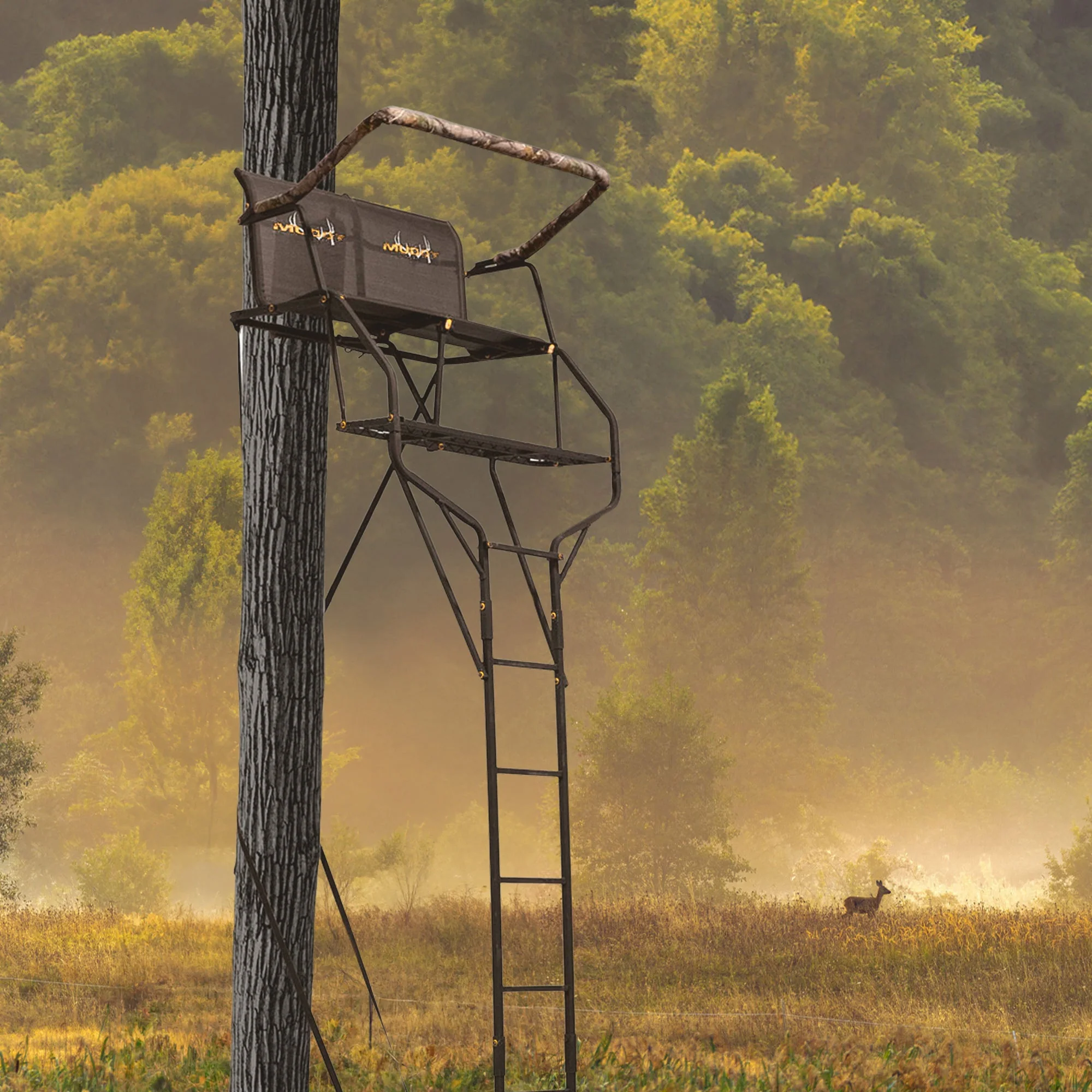 Muddy Double Droptine Deer Hunting Ladderstand, 2 Person Climbing Tree Stand - Image 5