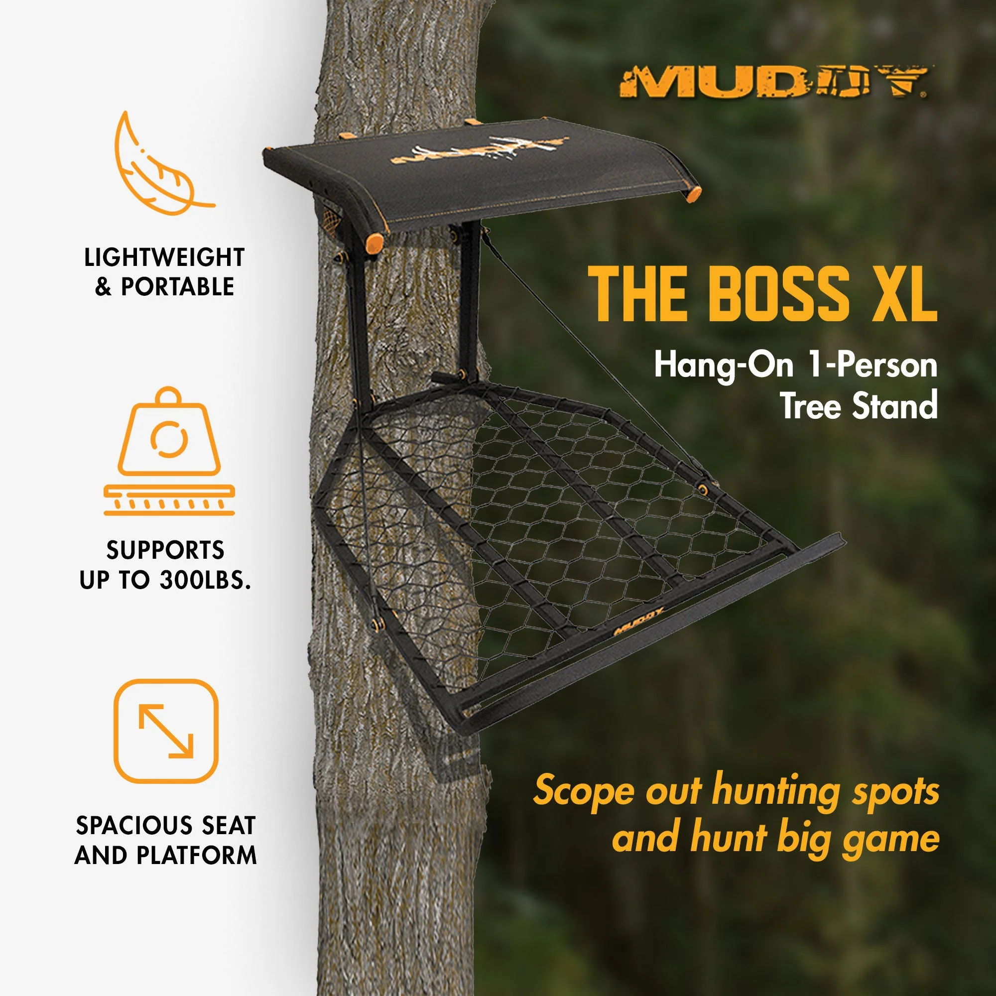 Muddy The Boss XL Wide Stance Hang On 1 Person Deer Hunting Tree Stand (2 Pack) - Image 4