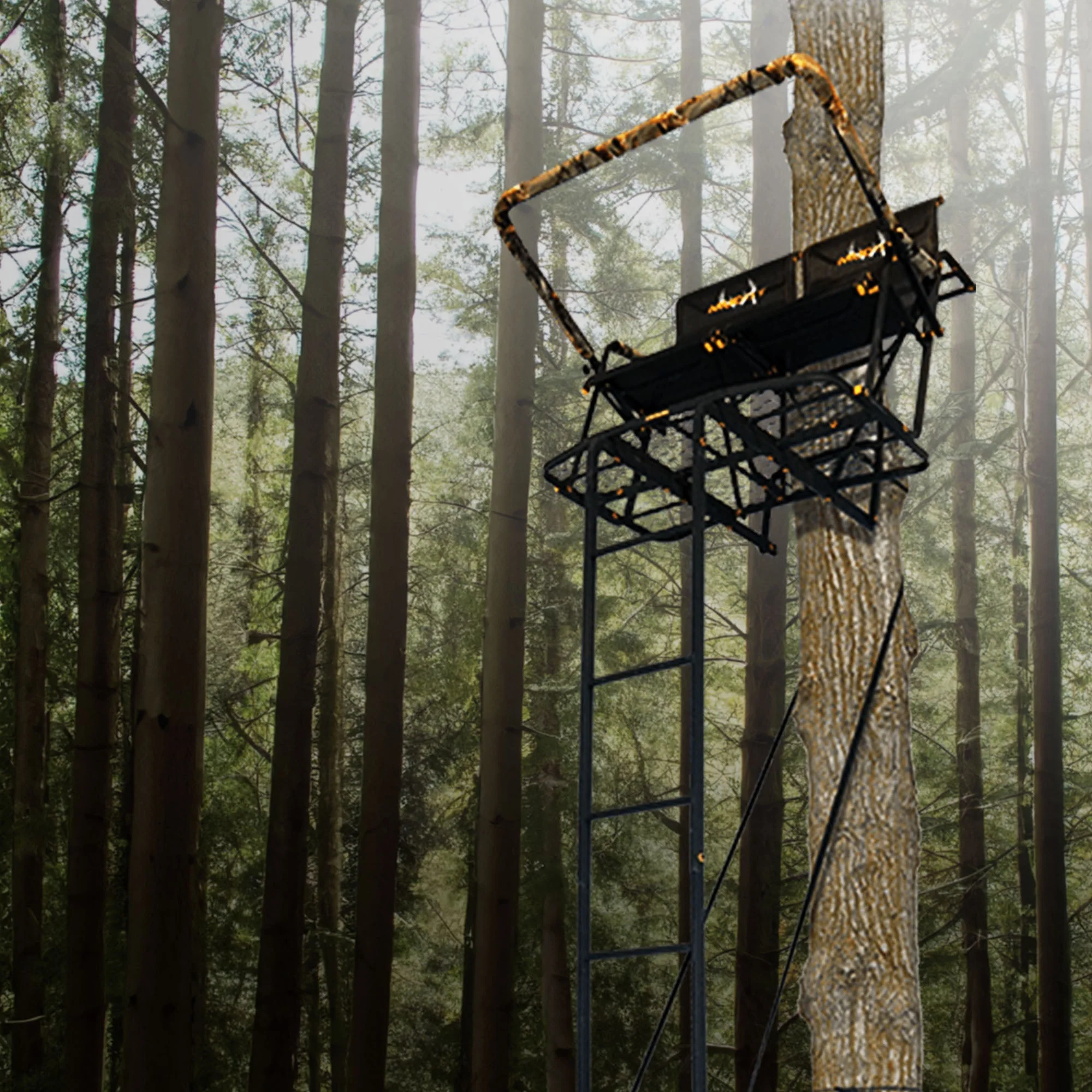 Muddy The Rebel 2.5, 17 Foot Hunting Ladderstand, 2 Person Climbing Tree Stand - Image 4