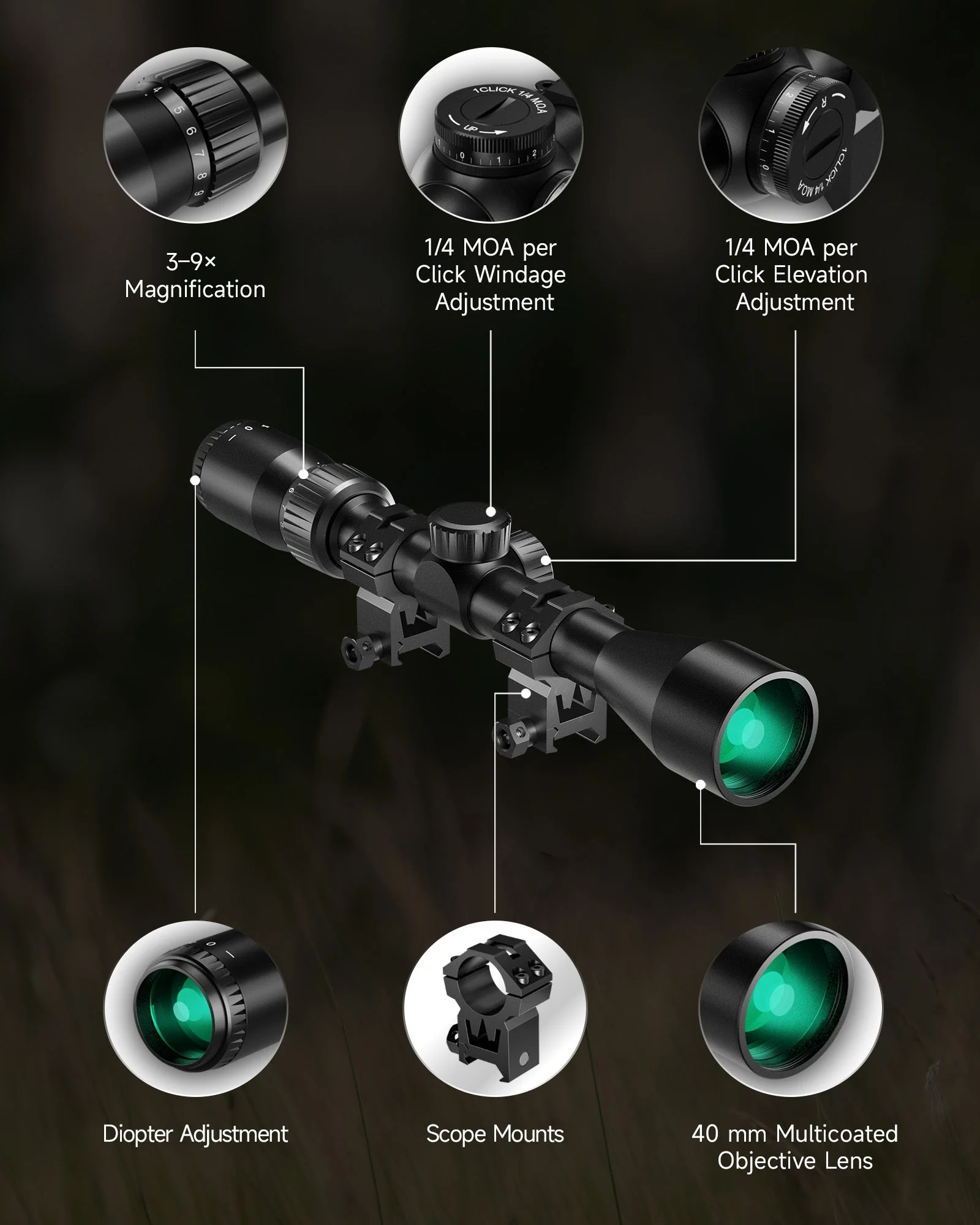 Multicoated Lens Optical Sights for Rifles Scope - Image 6