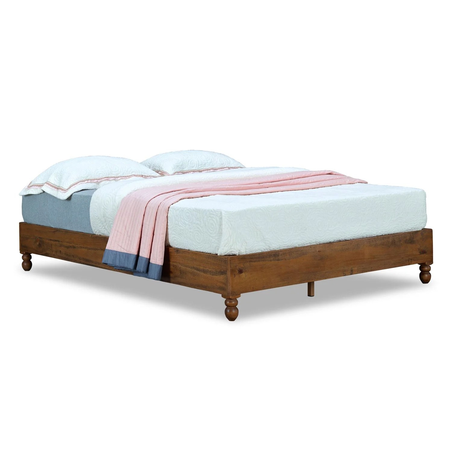 MUSEHOMEINC 12 Inch Solid Pine Wood Platform Bed Frame with Wooden Slats, Twin - Image 3