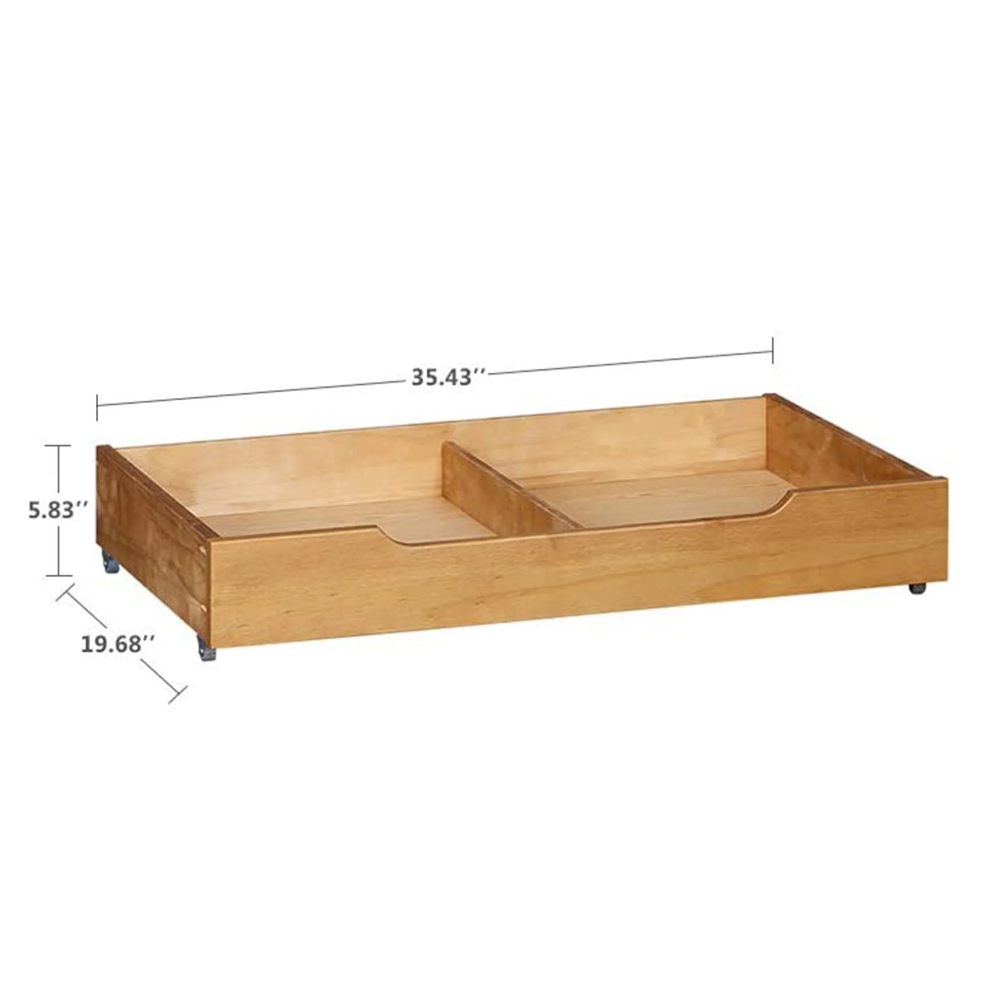 MUSEHOMEINC BD1001T Solid Wood Underbed Storage Trundle Organizer, Queen/King - Image 6