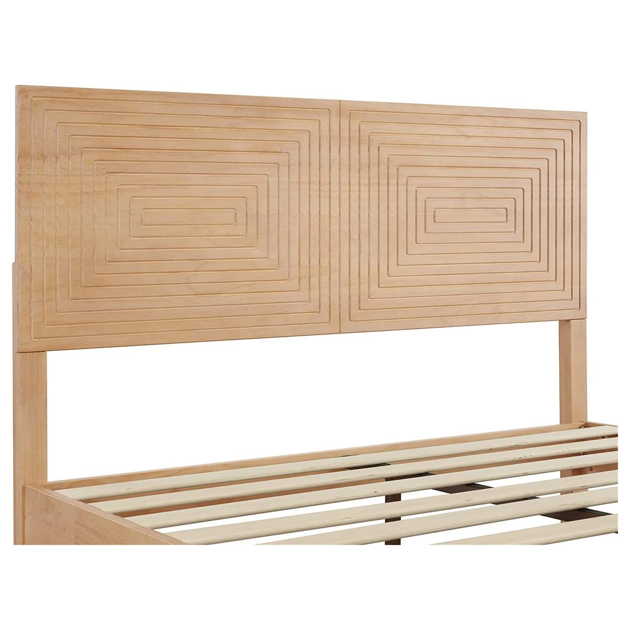 MUSEHOMEINC Solid Wood Mid Century Modern Rustic Platform Bed Frame, Pine, Full - Image 2