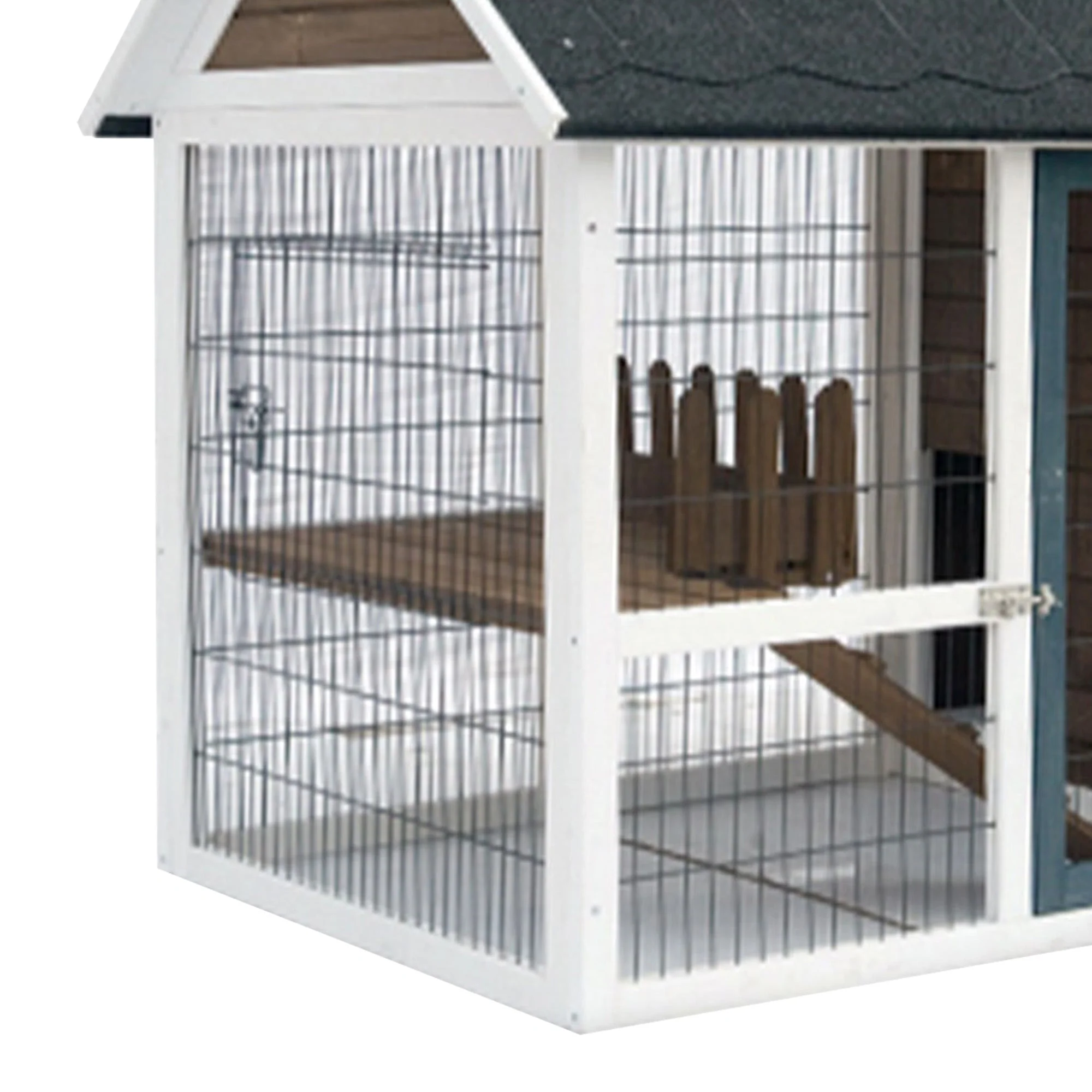 My Backyard Farm 2 Story Design Hutch Bunny Barn with Pull Out Cleaning Tray - Image 6