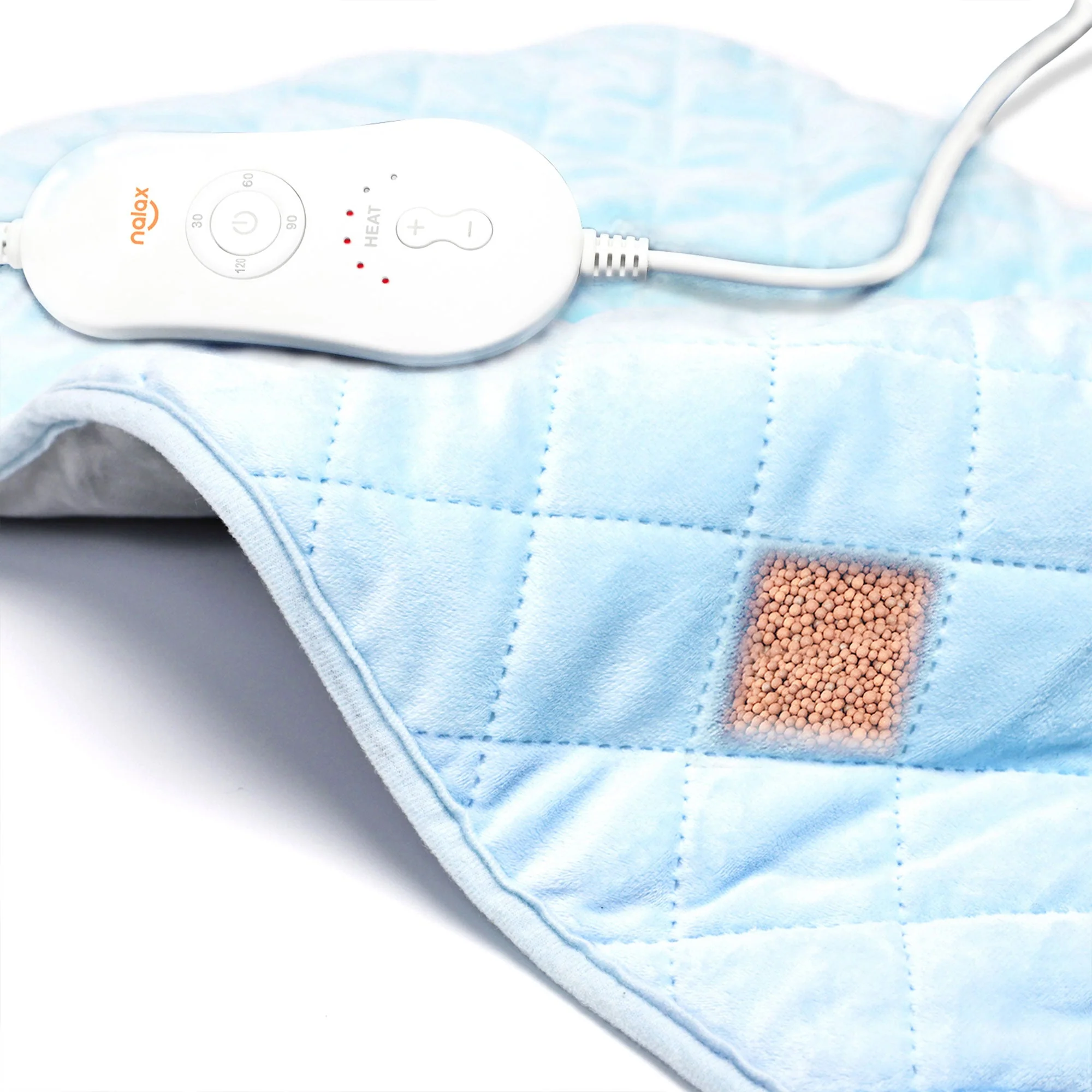 nalax Electric Microfiber Heating Blanket w/Tourmaline Beads & Jade Stones, XL - Image 3
