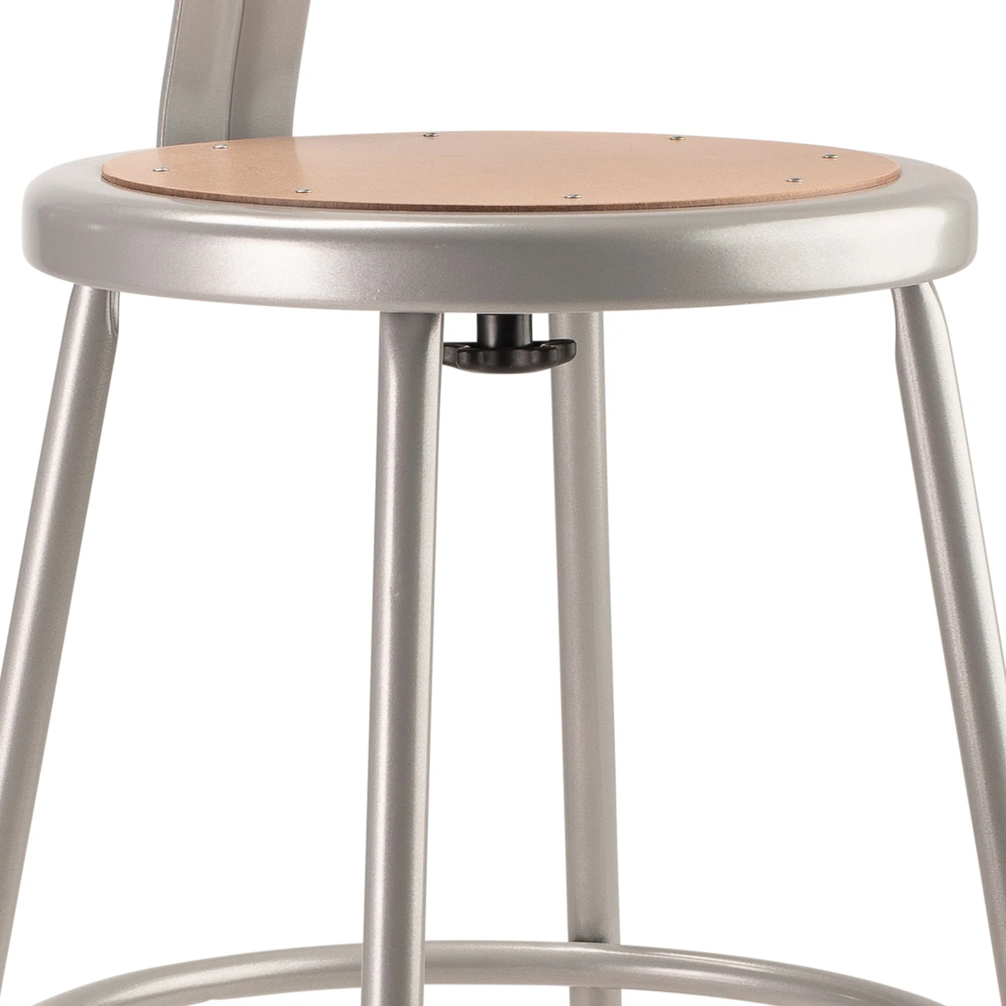 National Public Seating 6200 Series 18 Inch Adjustable Stool with Backrest, Grey - Image 6