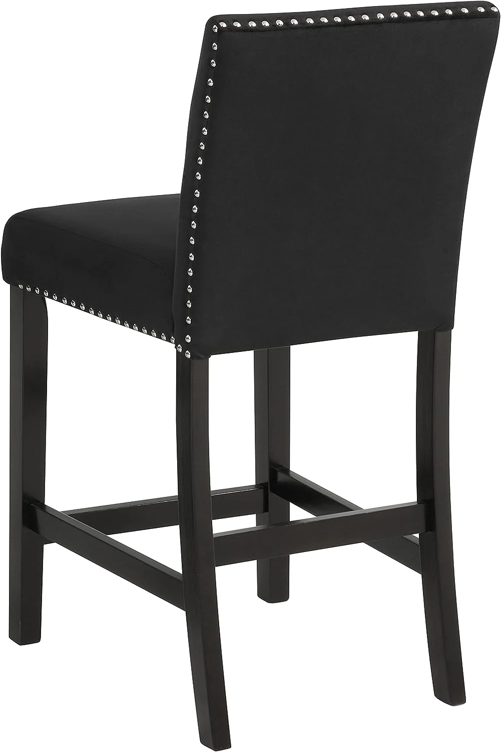 New Classic Furniture Celeste 42" Faux Marble Round Table, & 4 Chair Set, Black - Image 9