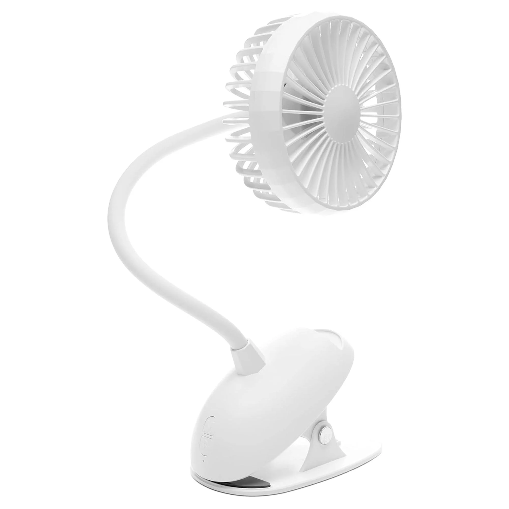 O2COOL Rechargeable Clip Fan, 4 Inch Blade, 3 Speeds, USB Charging Cable, White - Image 9