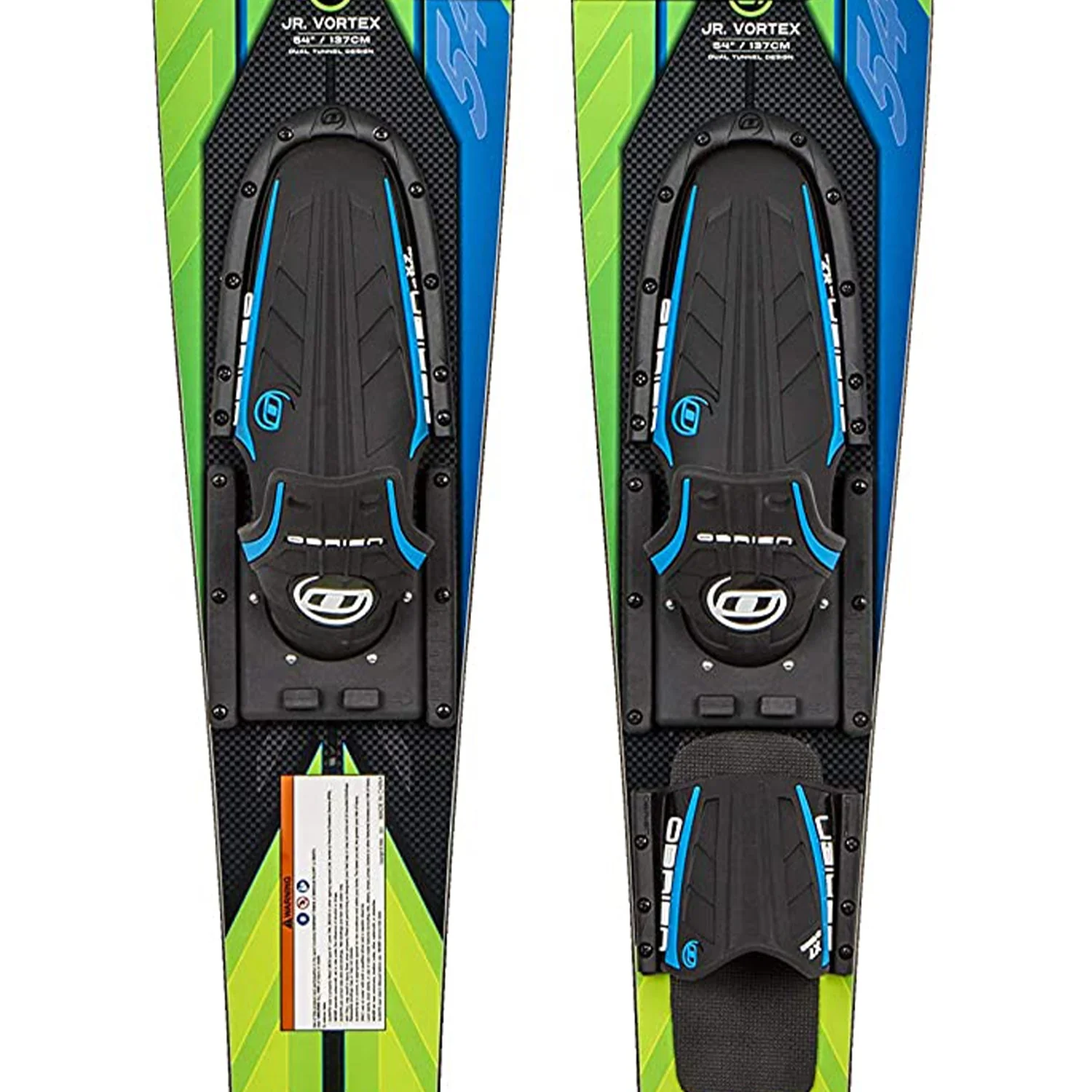 O'Brien 54 In Jr. Vortex Combo Water Skis for Shoe Size Kids 2 to Mens 7, Green - Image 2