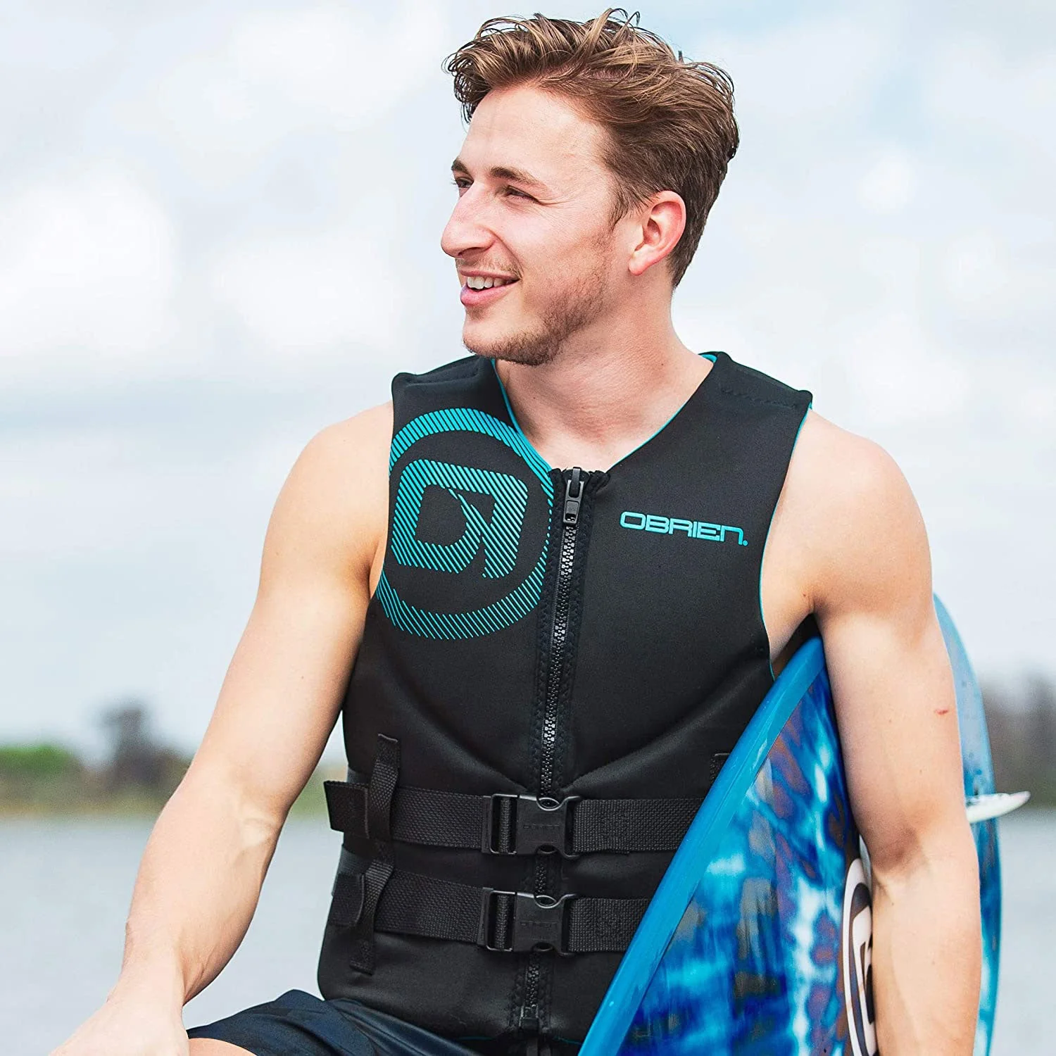OBrien Biolite Series Traditional Mens Neoprene Boating Life Vest Size XXL, Red - Image 2