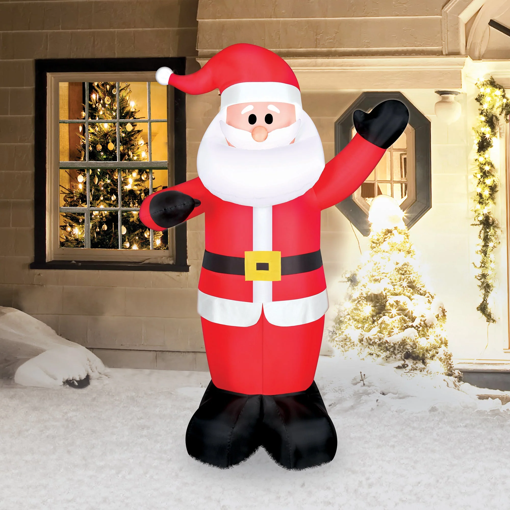 Occasions 6' Inflatable Polyester Pre Lit Santa Claus Christmas Yard Decoration - Image 2
