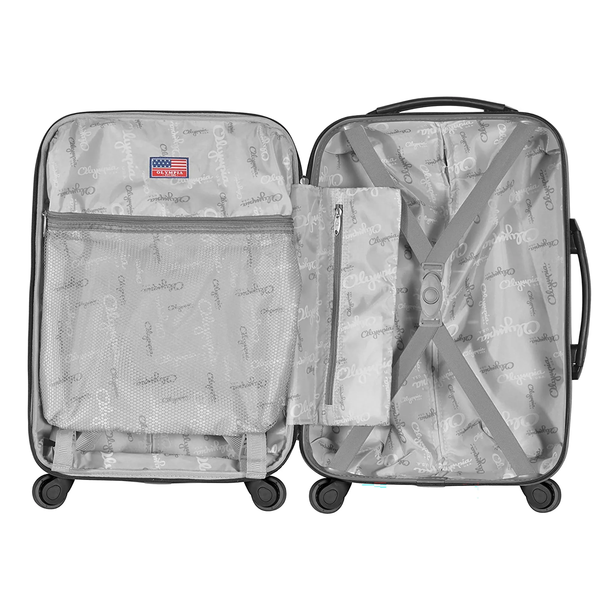 Olympia Apache II 21 Inch Expandable Carry On 4 Wheel Spinner Luggage, Black - Image 3