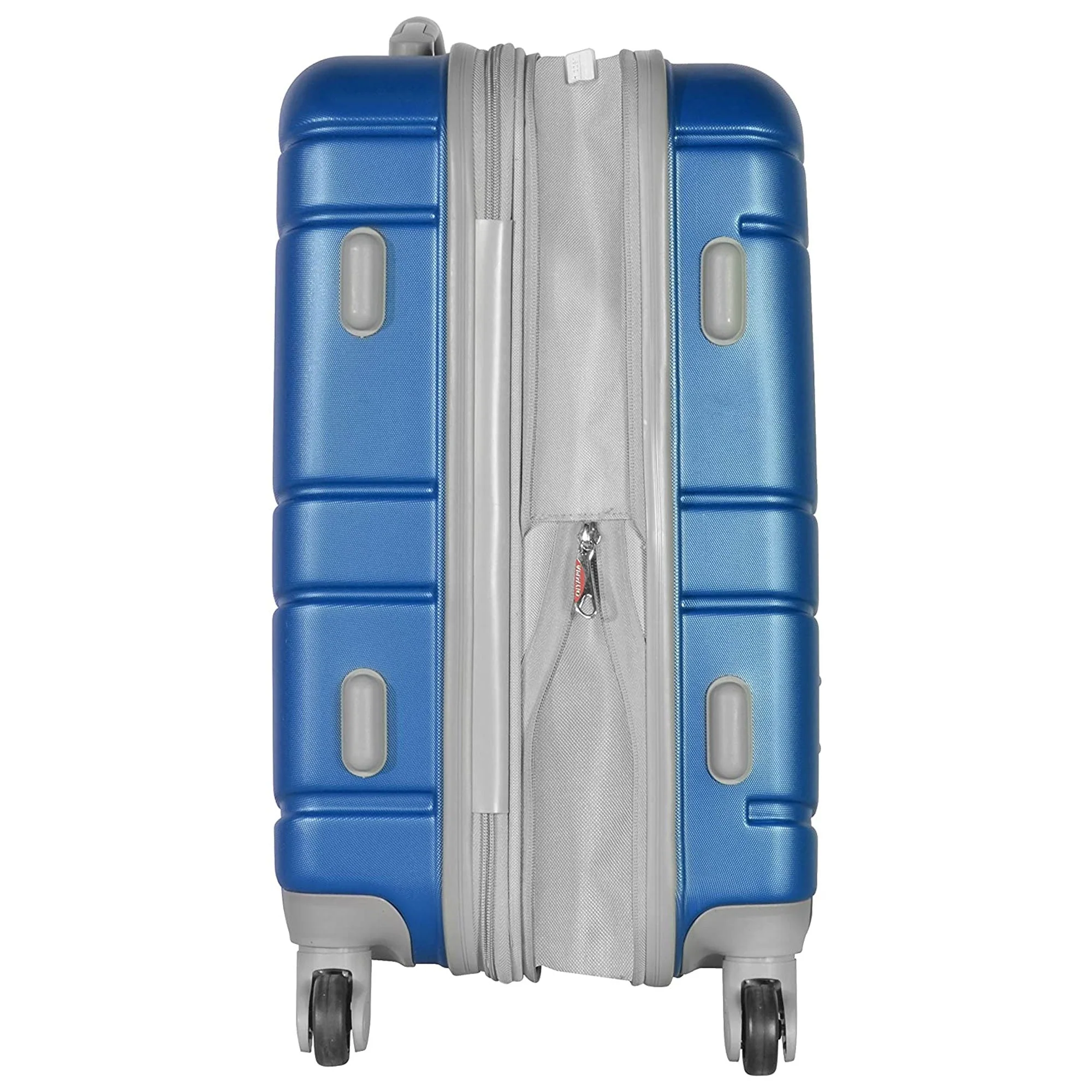 Olympia Denmark 21" Expandable Carry On 4 Wheel Spinner Luggage Suitcase, Navy - Image 3