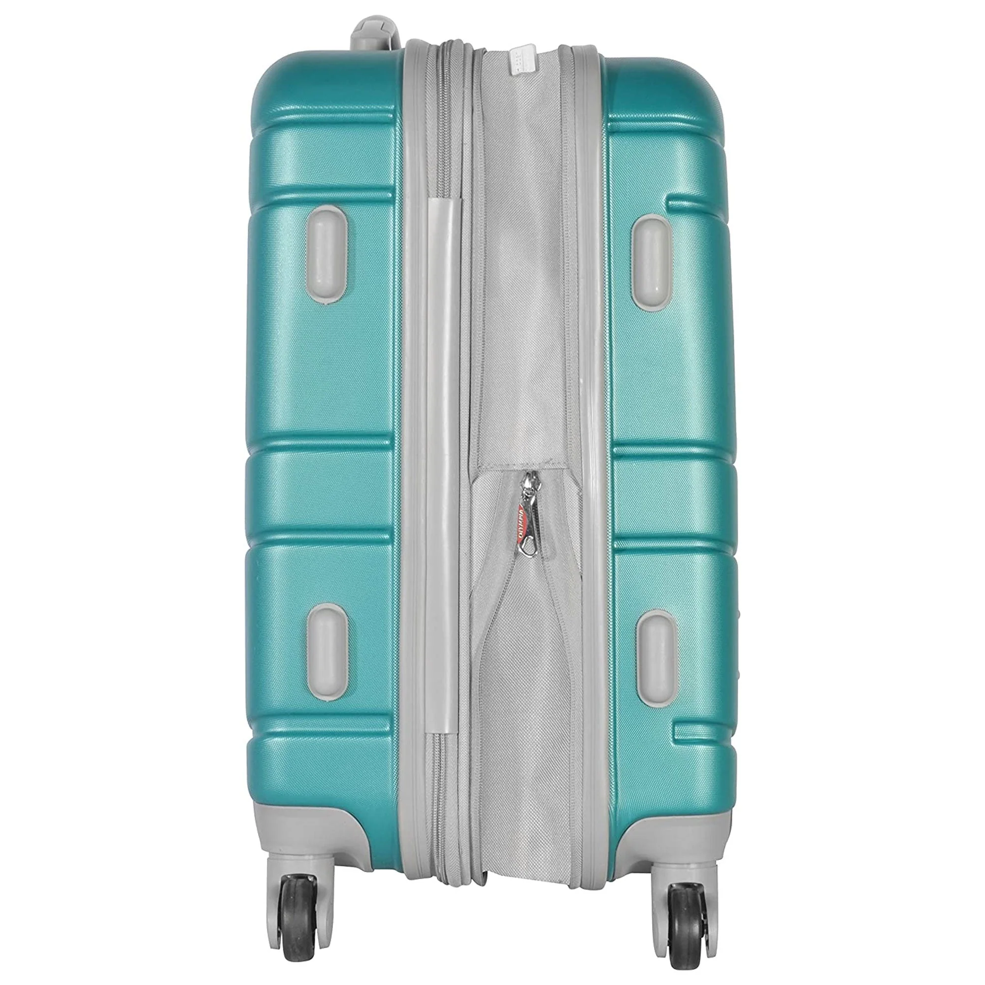 Olympia Denmark 21" Expandable Carry On 4 Wheel Spinner Luggage Suitcase, Teal - Image 3