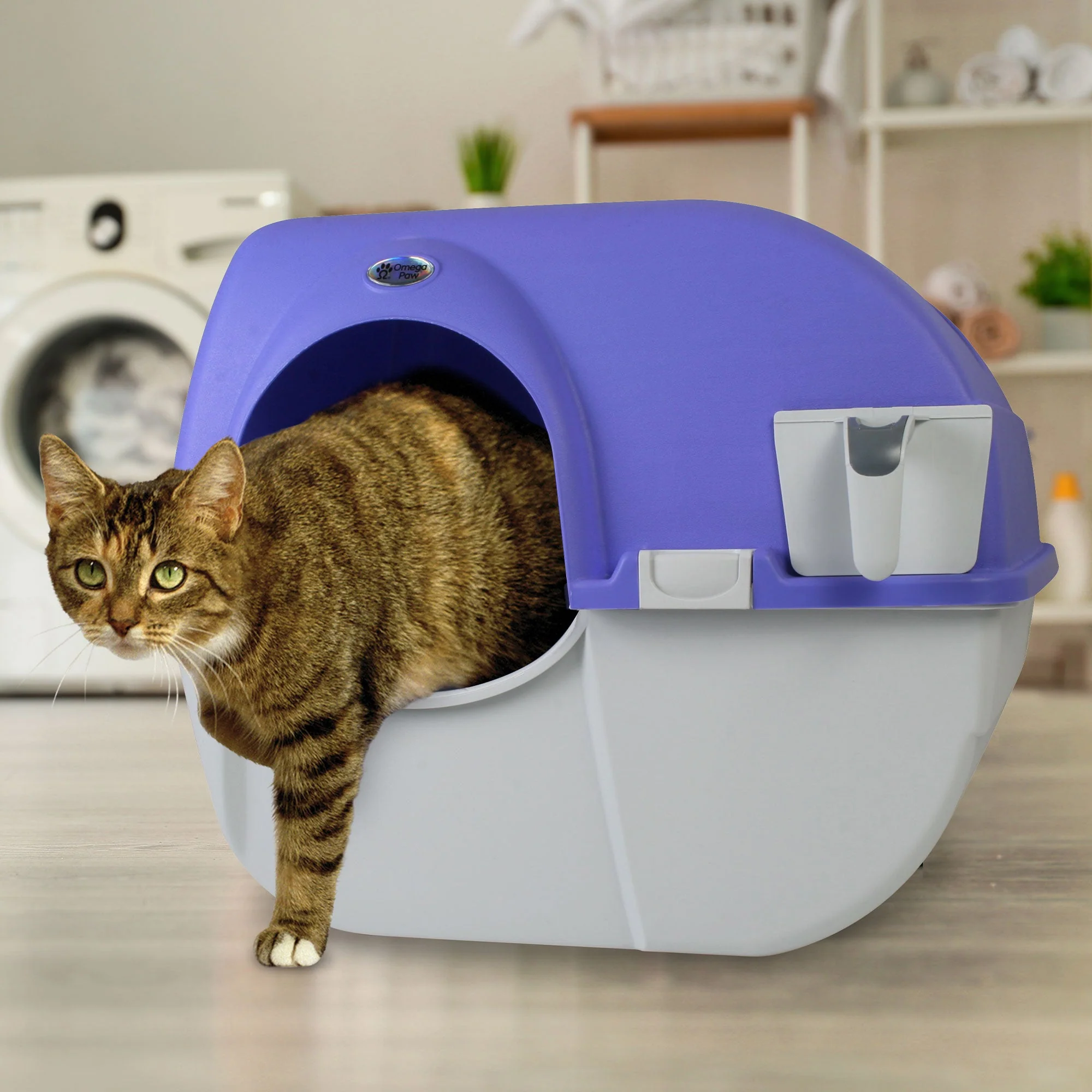 Omega Paw Roll 'n Clean Self Cleaning Cat Kitten Litter Box with Litter Box Mat - Image 8