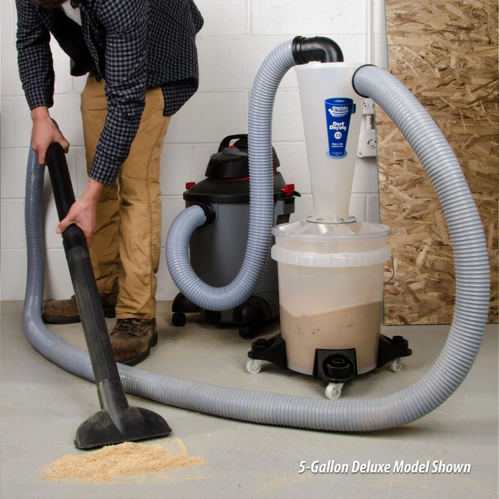 Oneida Air Systems Dust Deputy 2.5 Plus Anti-Static Cyclone Separator & Hose Kit - Image 4