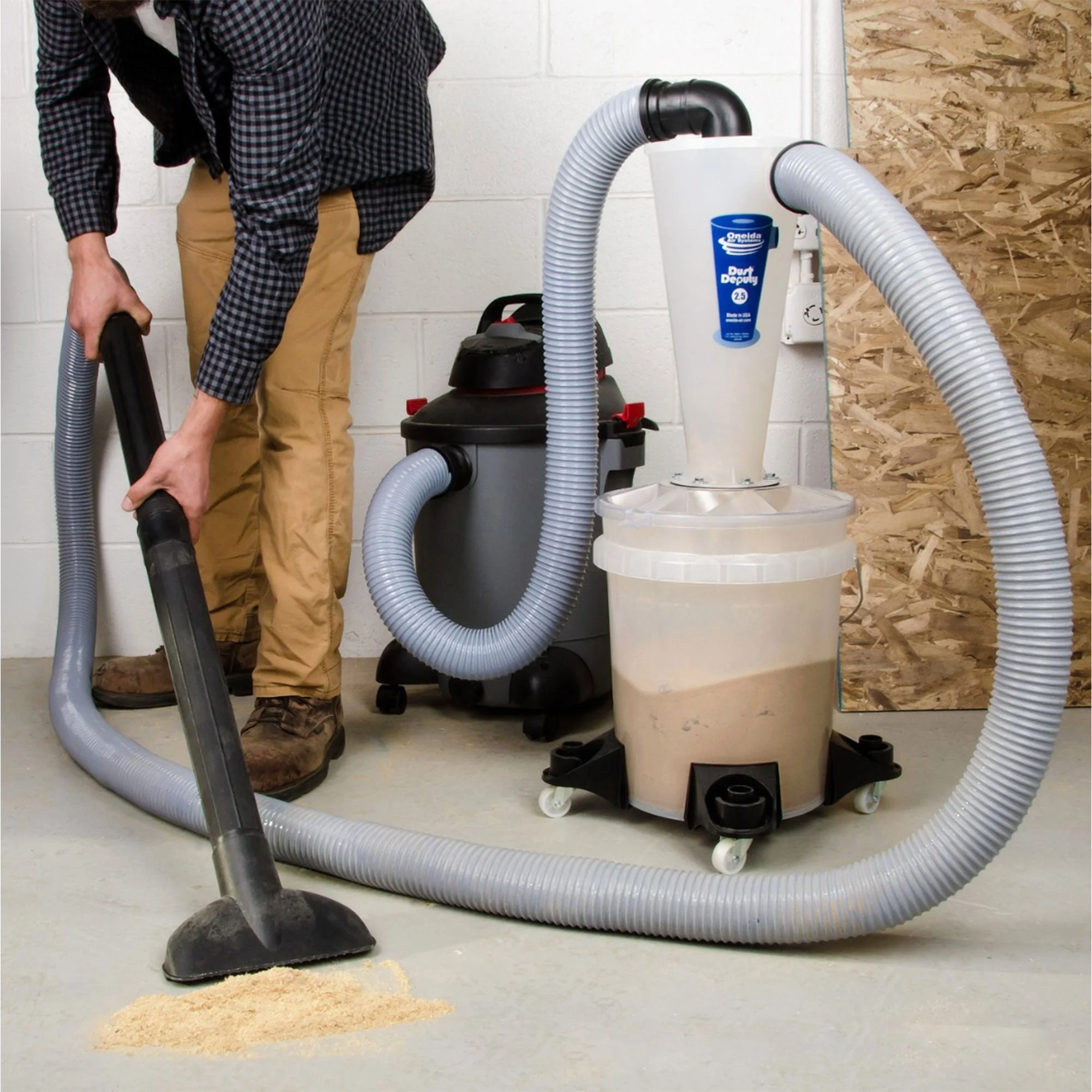Oneida Air Systems Dust Deputy 2.5 Sturdy Deluxe All Clear Cyclone Separator Kit - Image 4