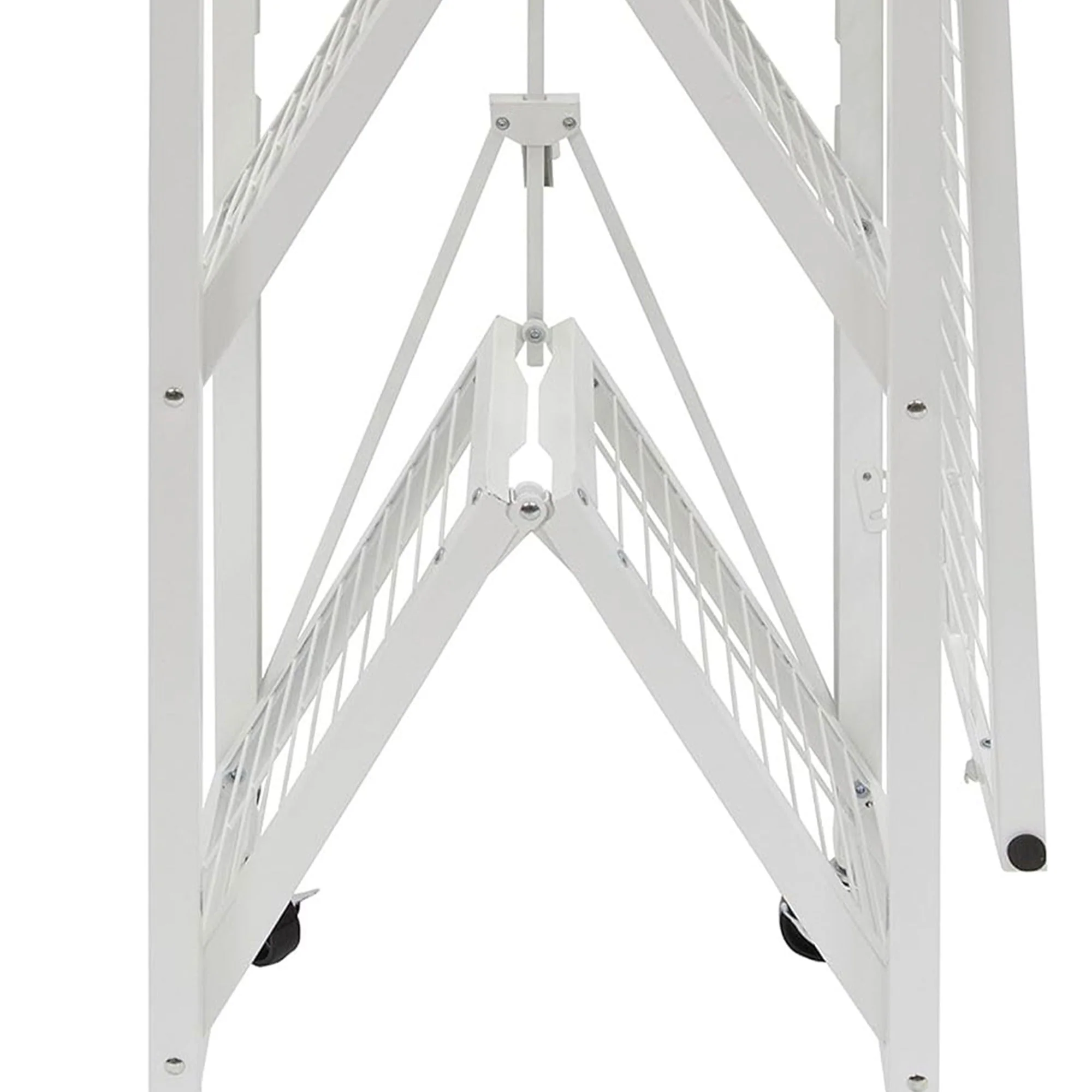 Origami R3 3 Tier Heavy Duty Foldable Rolling Garage Shelving with Wheels, White - Image 10