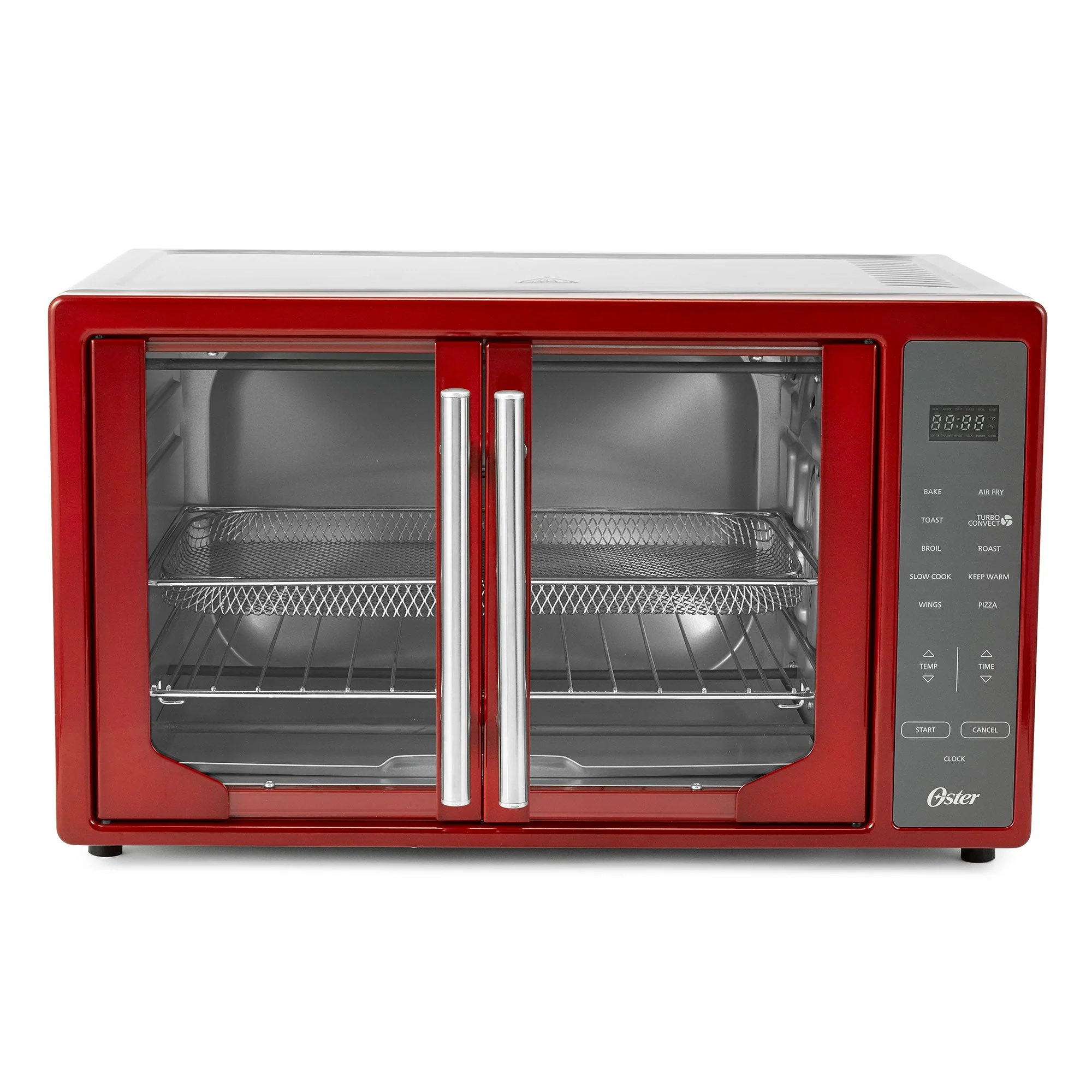 Oster French Door Turbo Convection Toaster Oven with Extra Large Interior, Red - Image 2