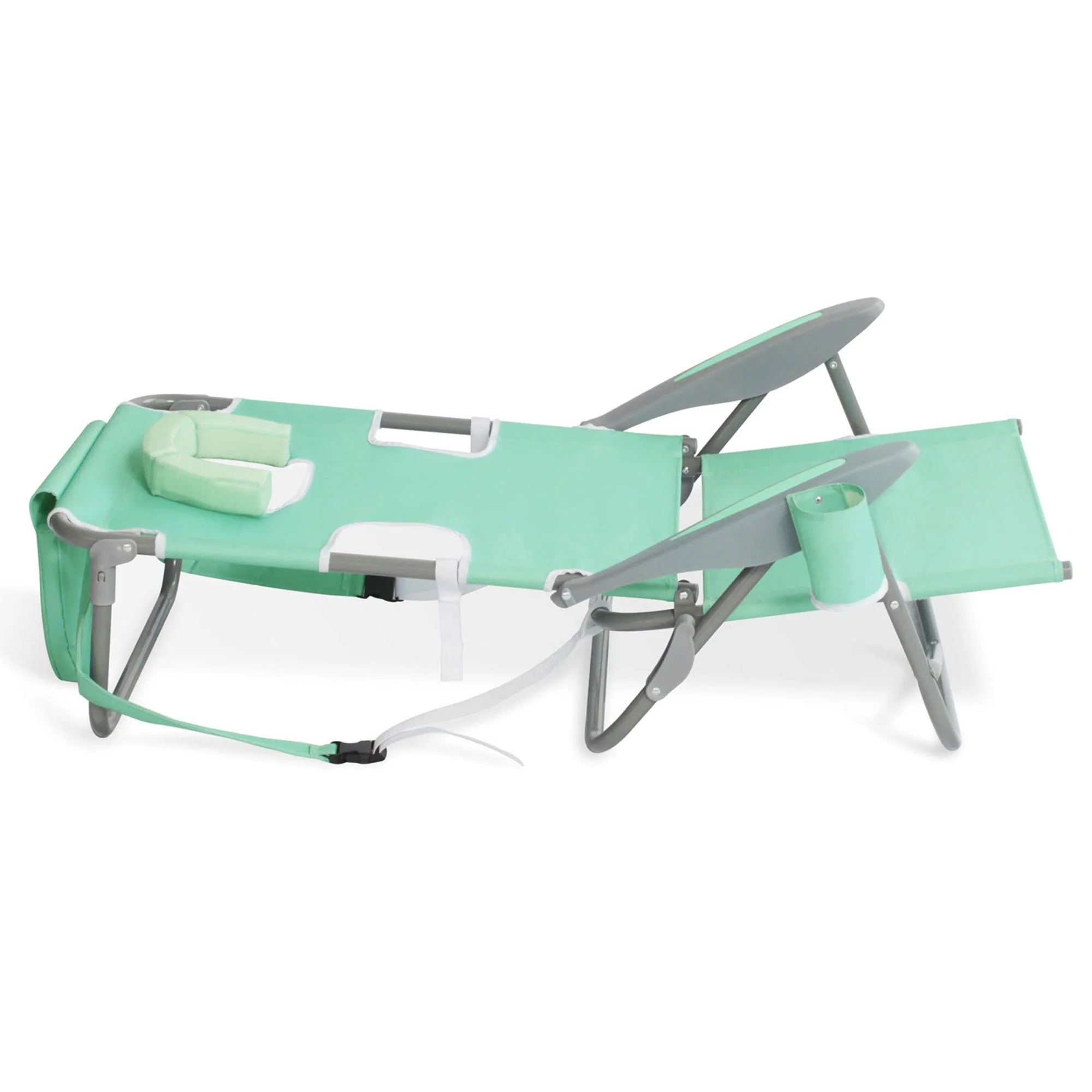 Ostrich Chaise Lounge Beach Chair with On Your Back Camping Lawn Chair, Teal - Image 8